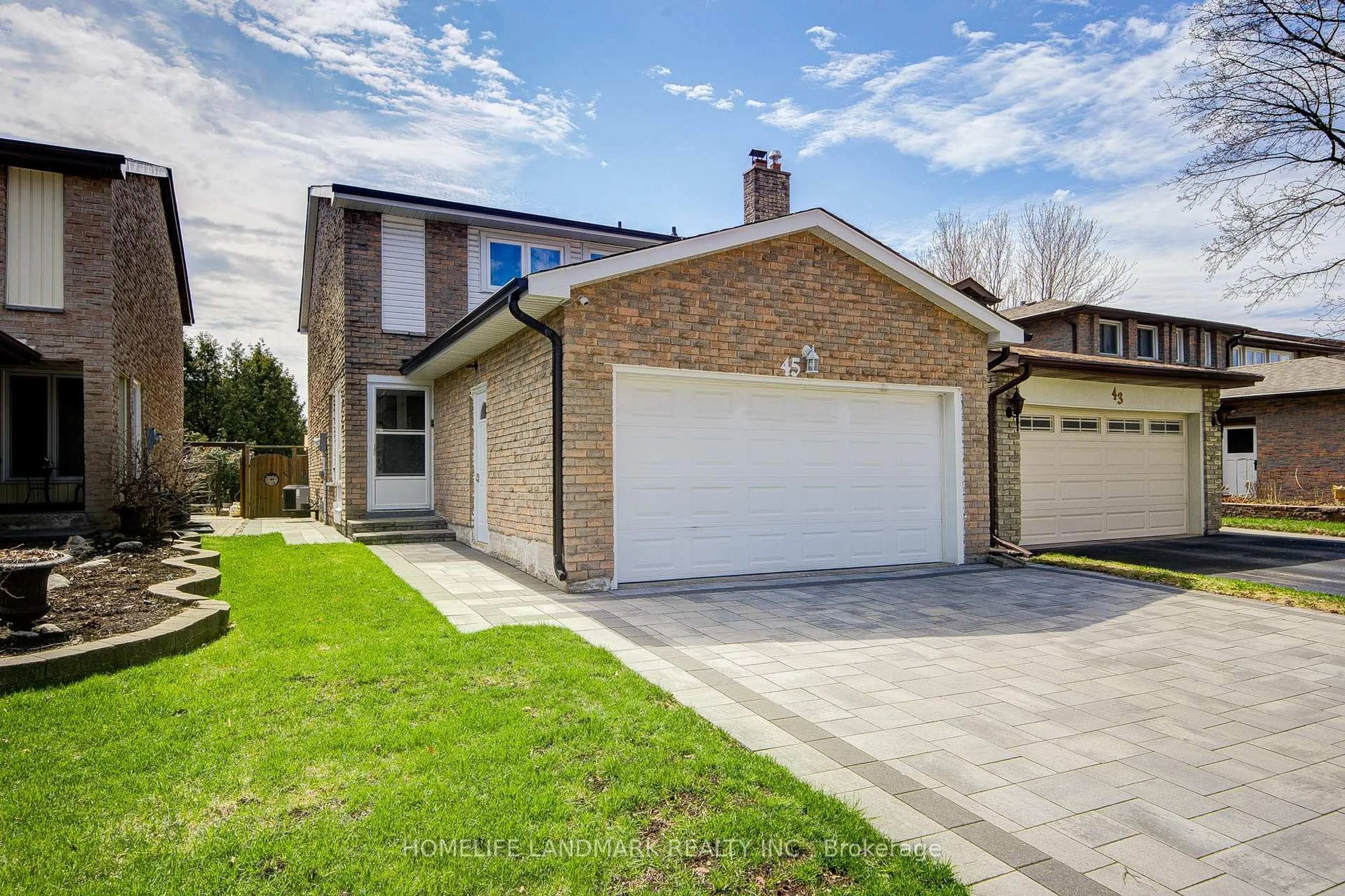 Home with brick exterior material, street for 45 Longmeadow Cres, Markham Ontario L3R 3J6