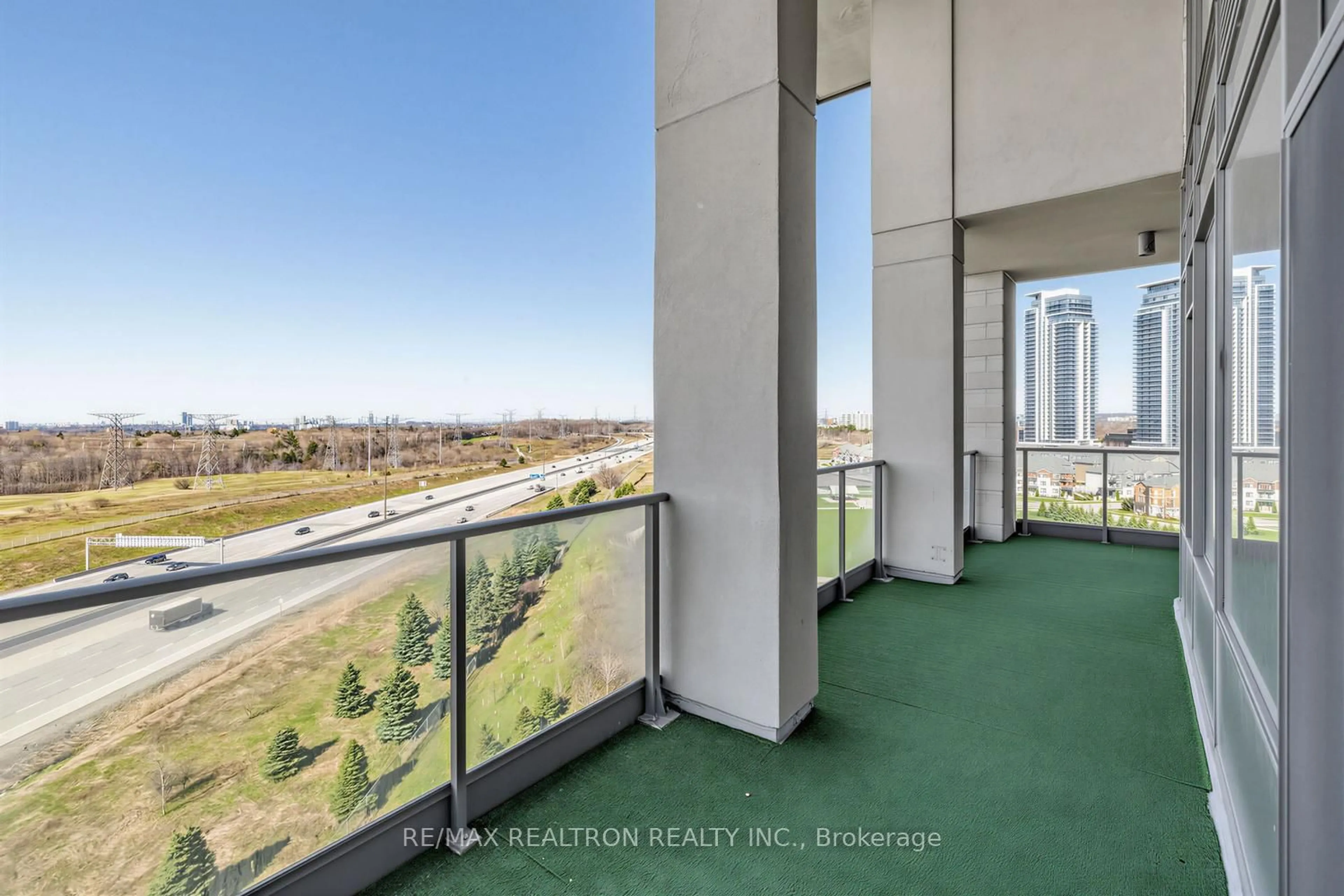 Balcony in the apartment, city buildings view from balcony for 253 South Park Rd #Ph# 2, Markham Ontario L3T 0B5
