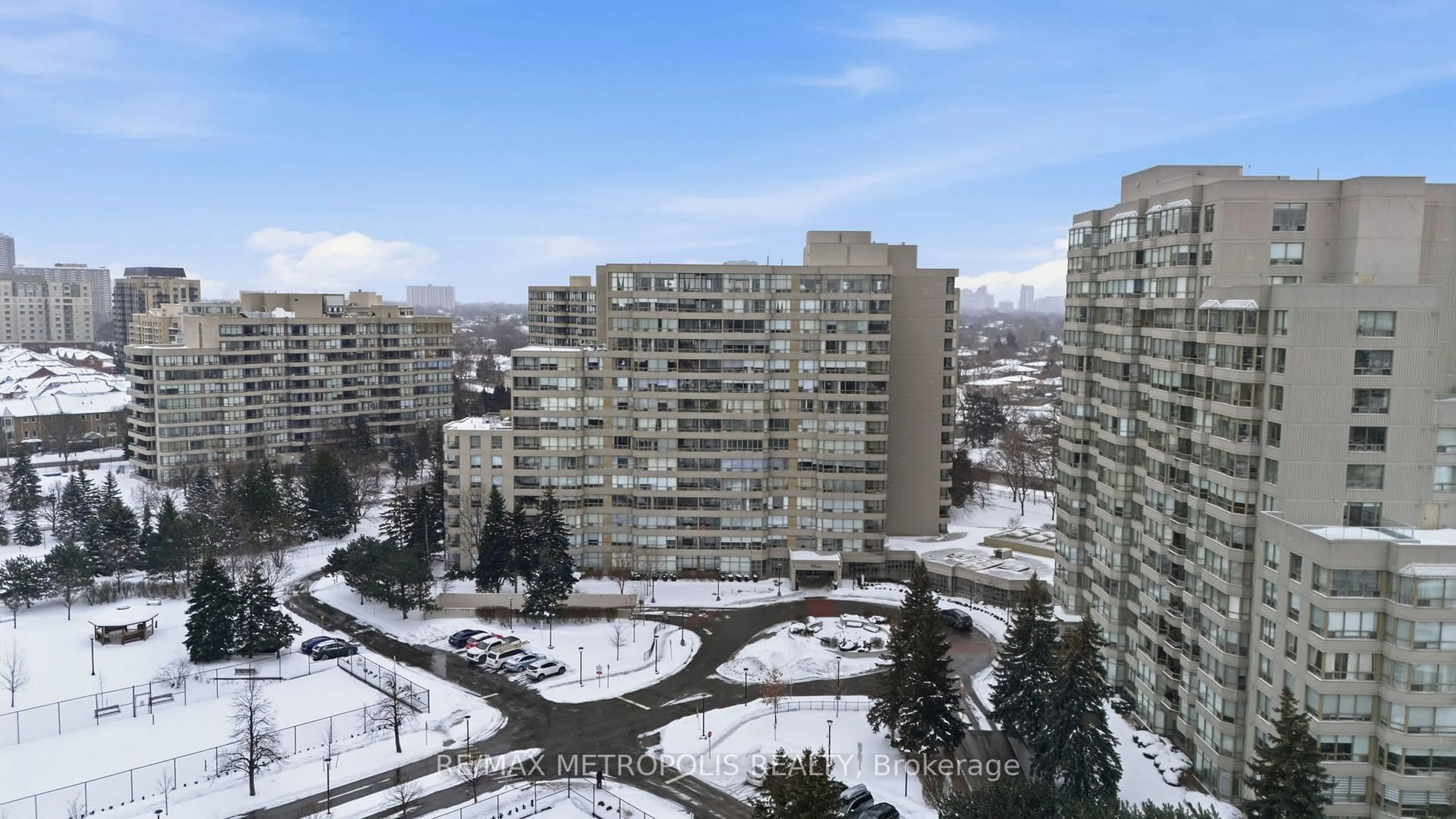 Balcony in the apartment, city buildings view from balcony for 11 Townsgate Dr #1501, Vaughan Ontario L4J 8G4
