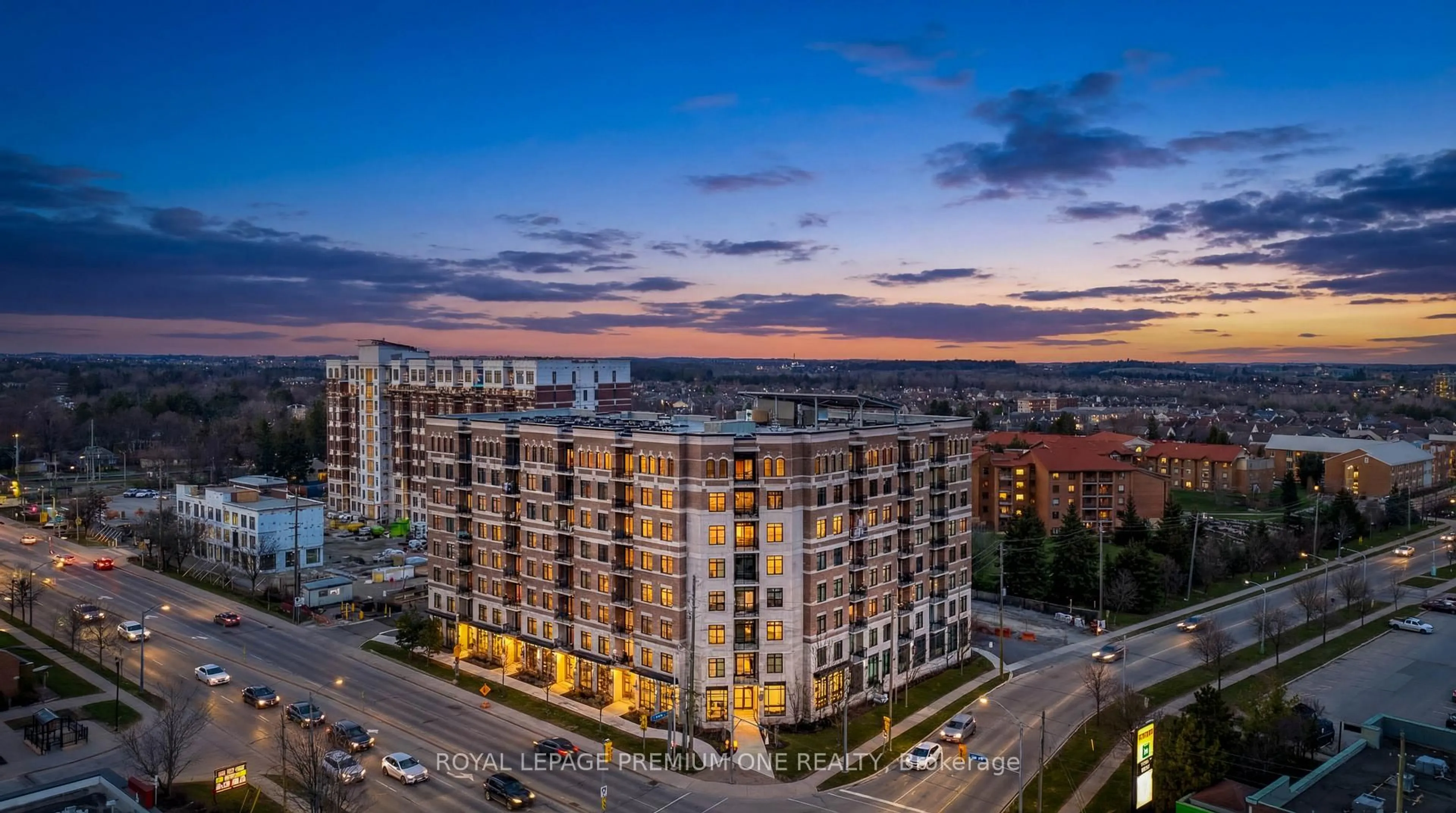 A pic from outside/outdoor area/front of a property/back of a property/a pic from drone, city buildings view from balcony for 5917 Main St #805, Whitchurch-Stouffville Ontario L4A 5G4