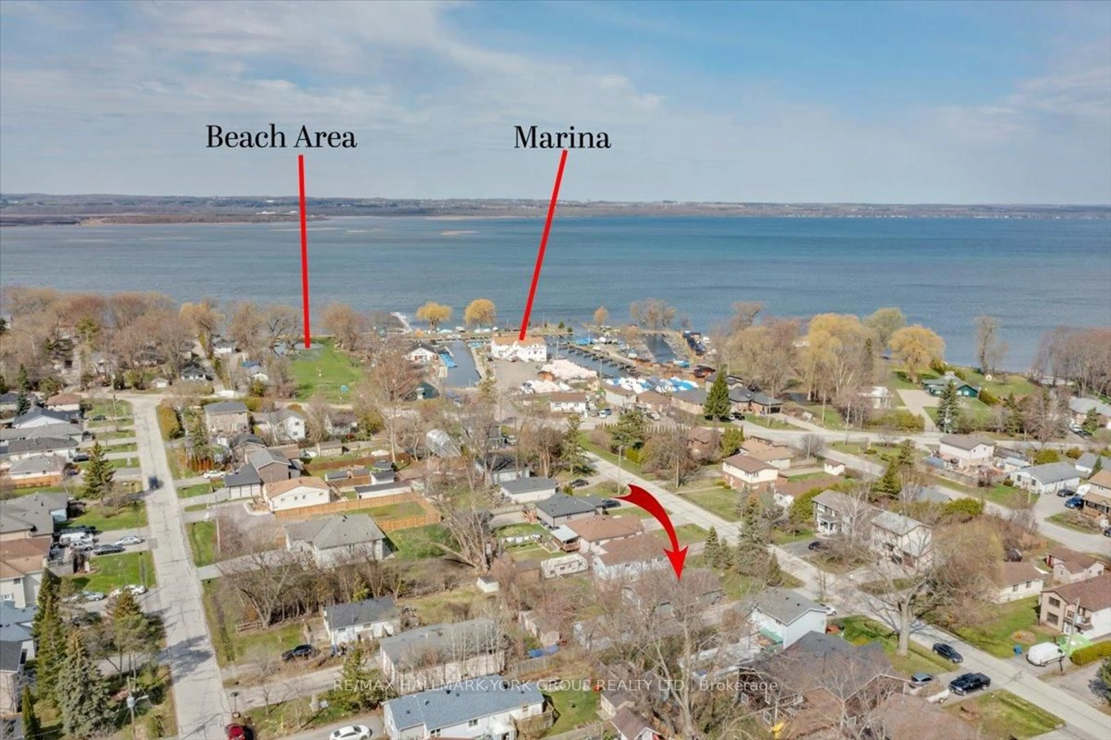 A pic from outside/outdoor area/front of a property/back of a property/a pic from drone, water/lake/river/ocean view for 341 Pasadena Dr, Georgina Ontario L4P 2Z2