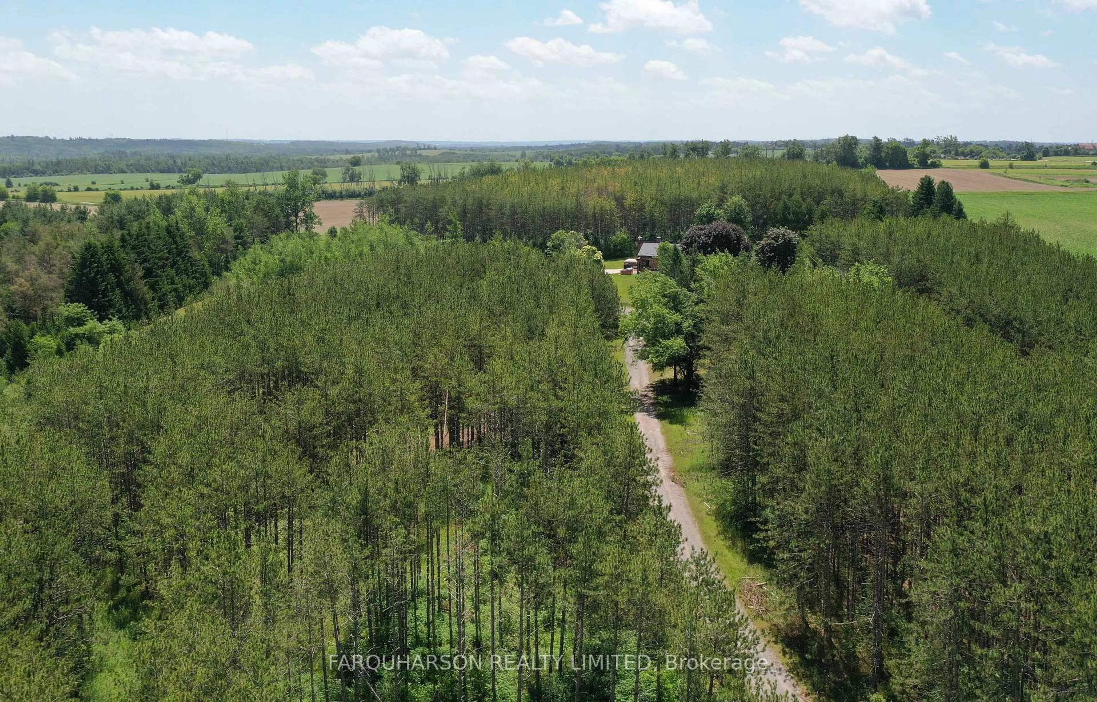 A pic from outside/outdoor area/front of a property/back of a property/a pic from drone, forest/trees view for 729 Fowlers Rd, Uxbridge Ontario L0C 1C0