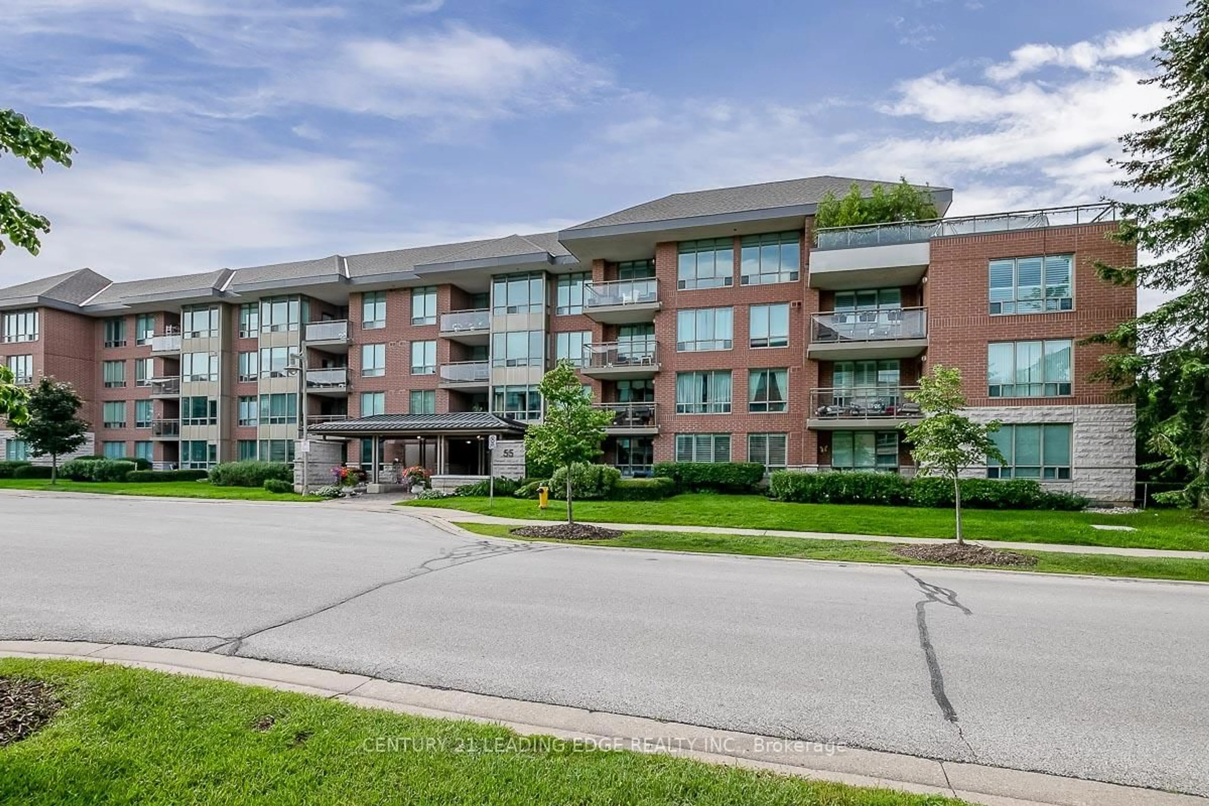 A pic from outside/outdoor area/front of a property/back of a property/a pic from drone, building for 55 The Boardwalk Way #201, Markham Ontario L6E 1R7