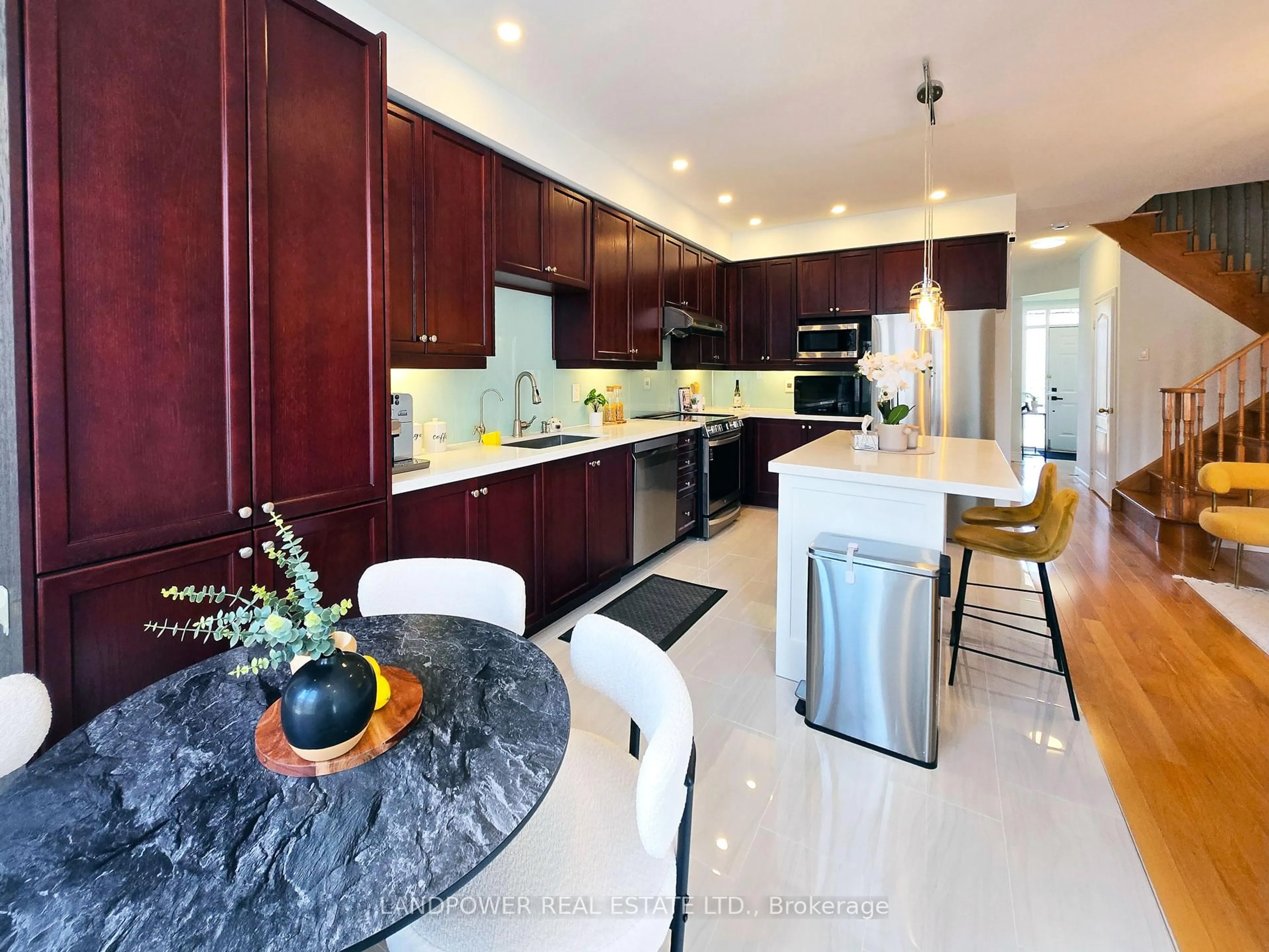 Contemporary kitchen, ceramic/tile floor for 125 Yale Lane, Markham Ontario L6B 1G5