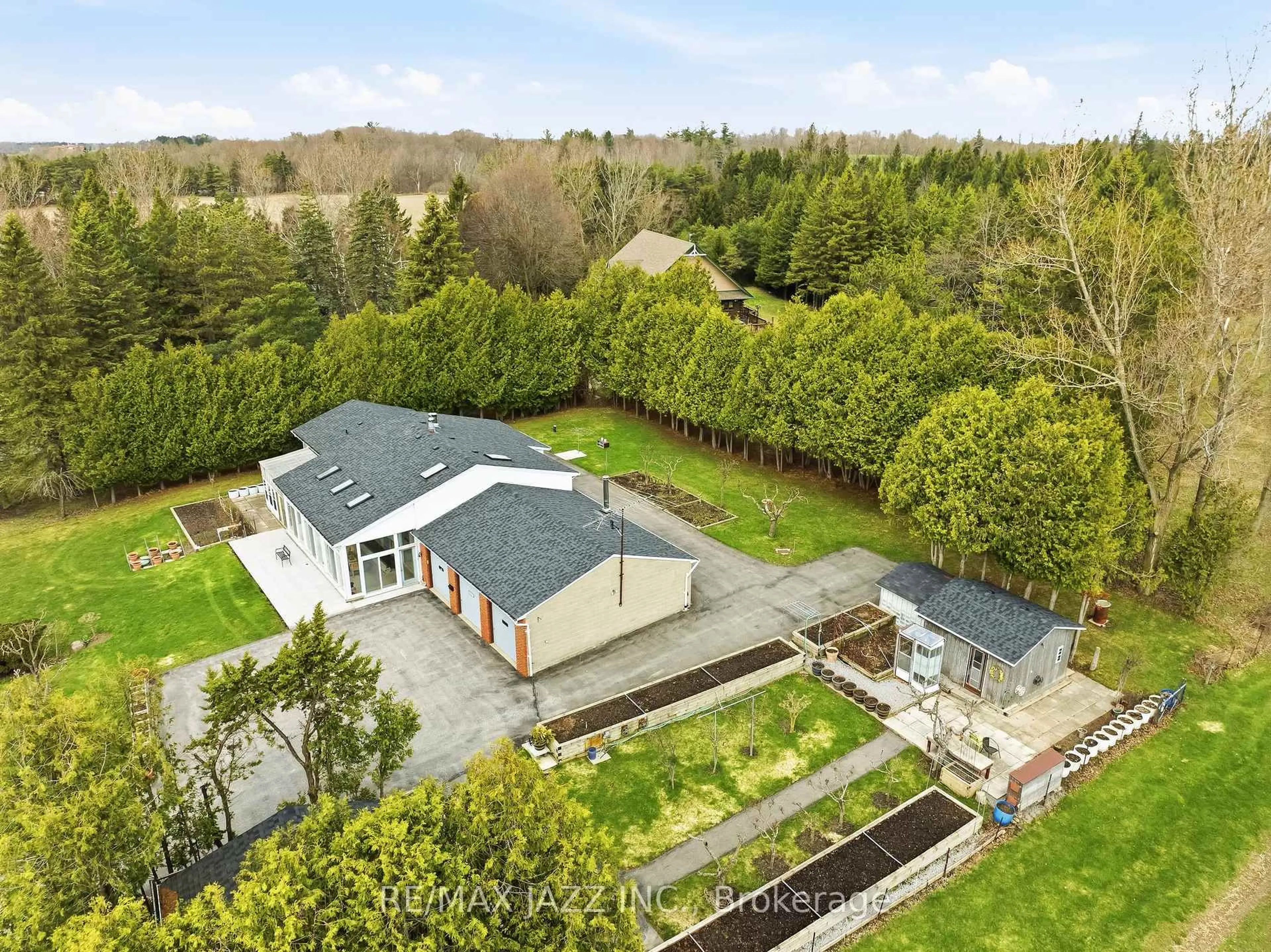 A pic from outside/outdoor area/front of a property/back of a property/a pic from drone, forest/trees view for 4320 Bloomington Rd, Whitchurch-Stouffville Ontario L4A 7X5