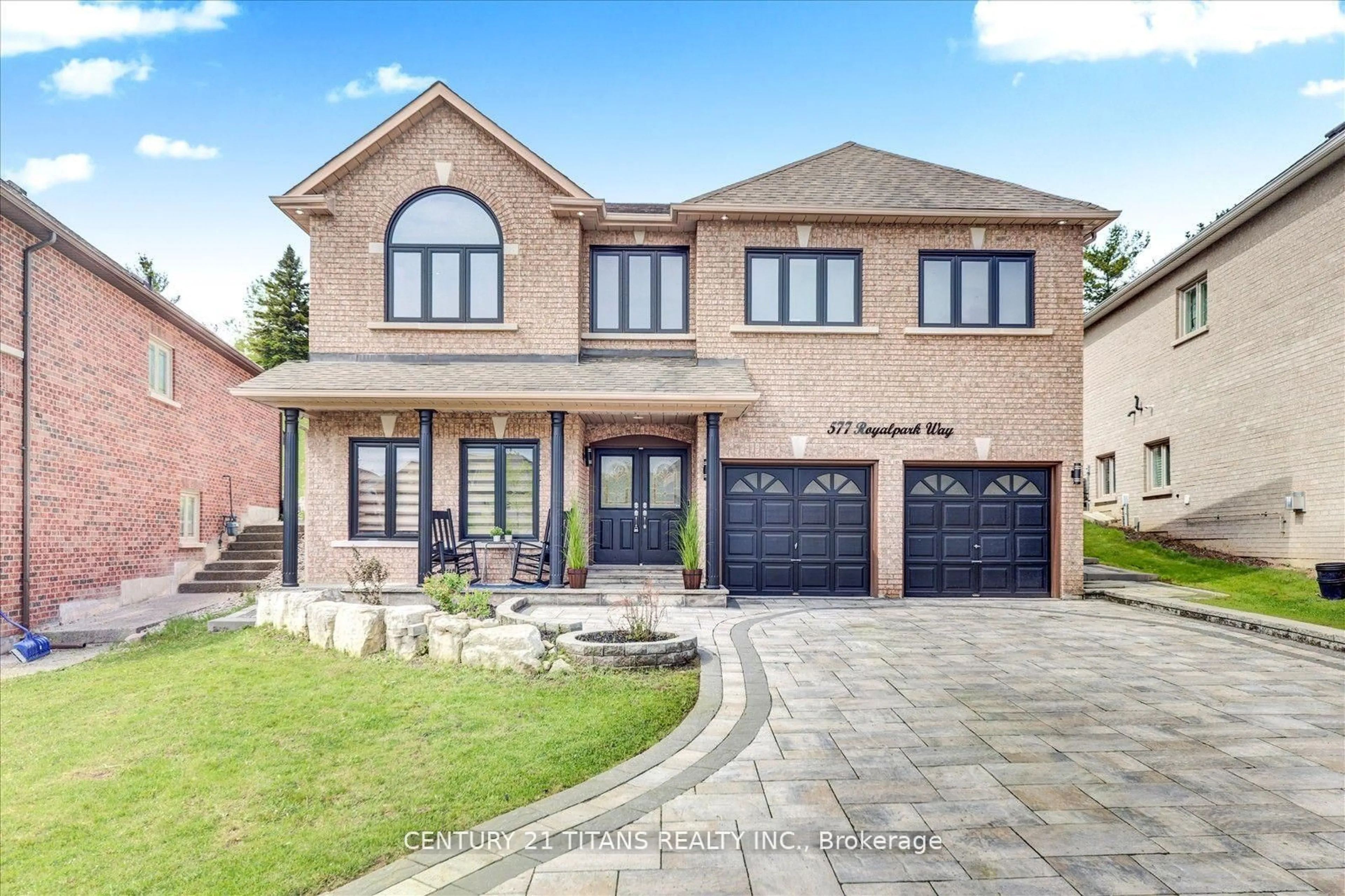 Home with brick exterior material, street for 577 Royalpark Way, Vaughan Ontario L4H 1K2