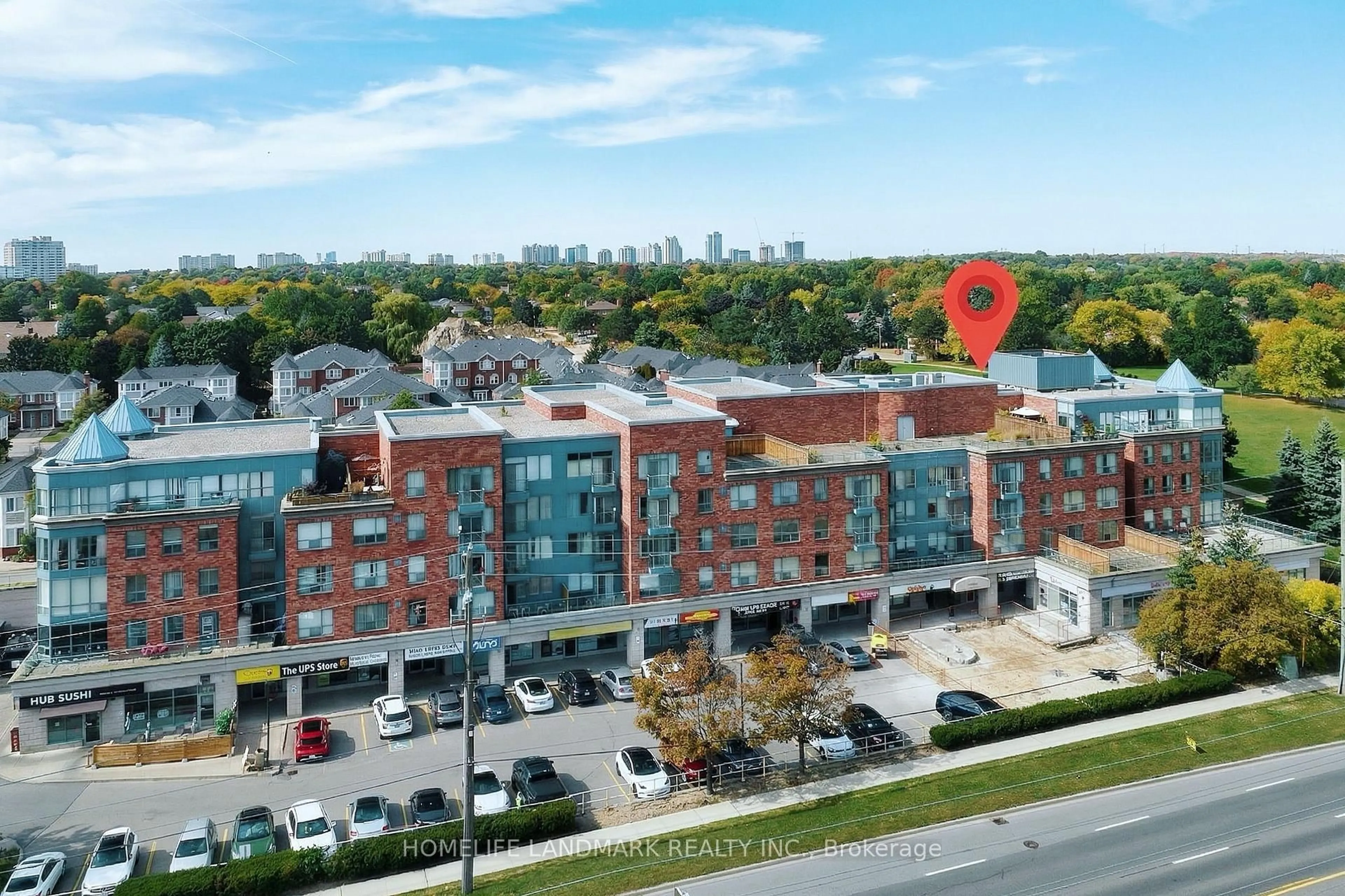 A pic from outside/outdoor area/front of a property/back of a property/a pic from drone, city buildings view from balcony for 7398 Yonge St #106, Vaughan Ontario L4J 8J2