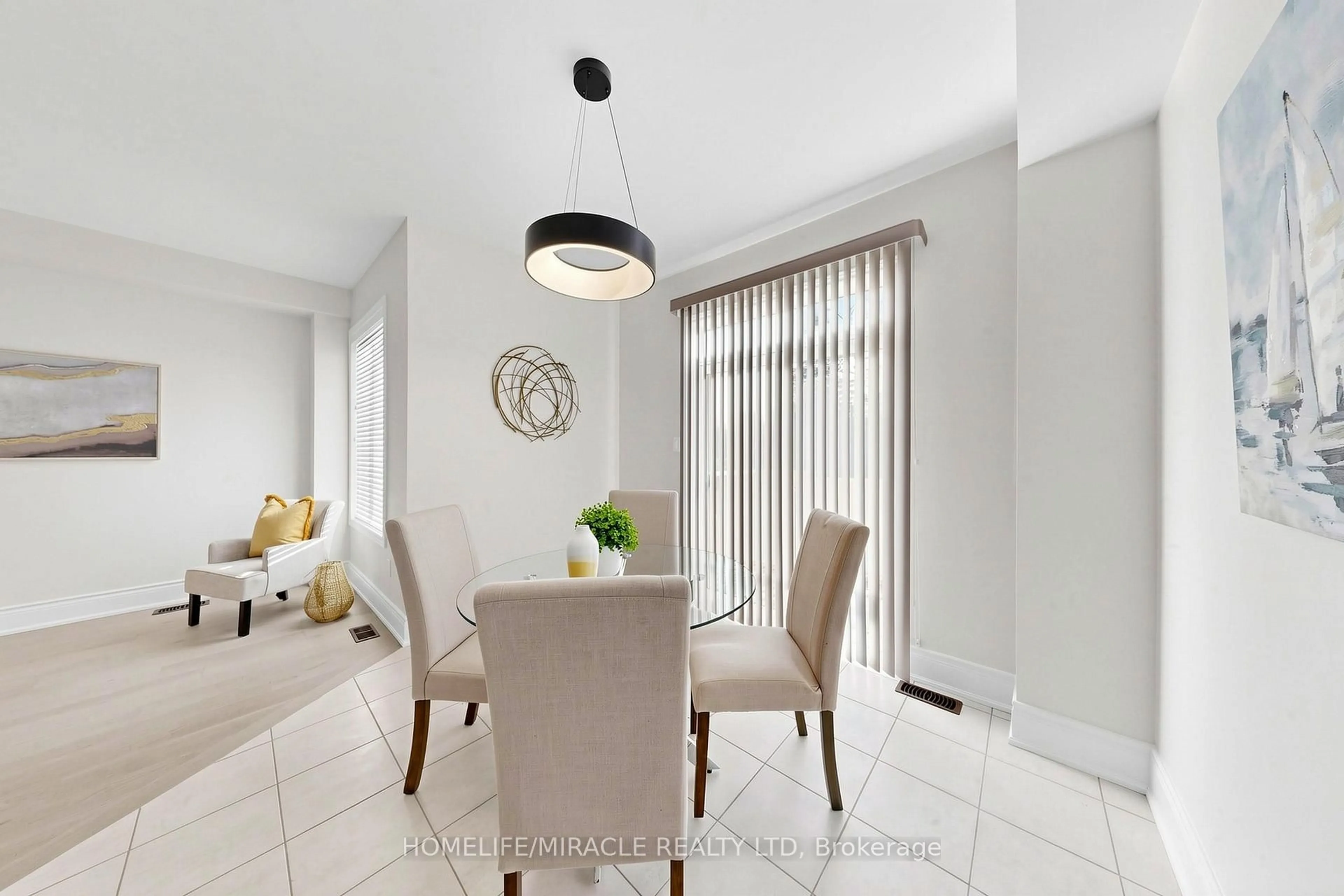 Dining room, ceramic/tile floor for 14 Greenwood Dr, Essa Ontario L3W 0N5