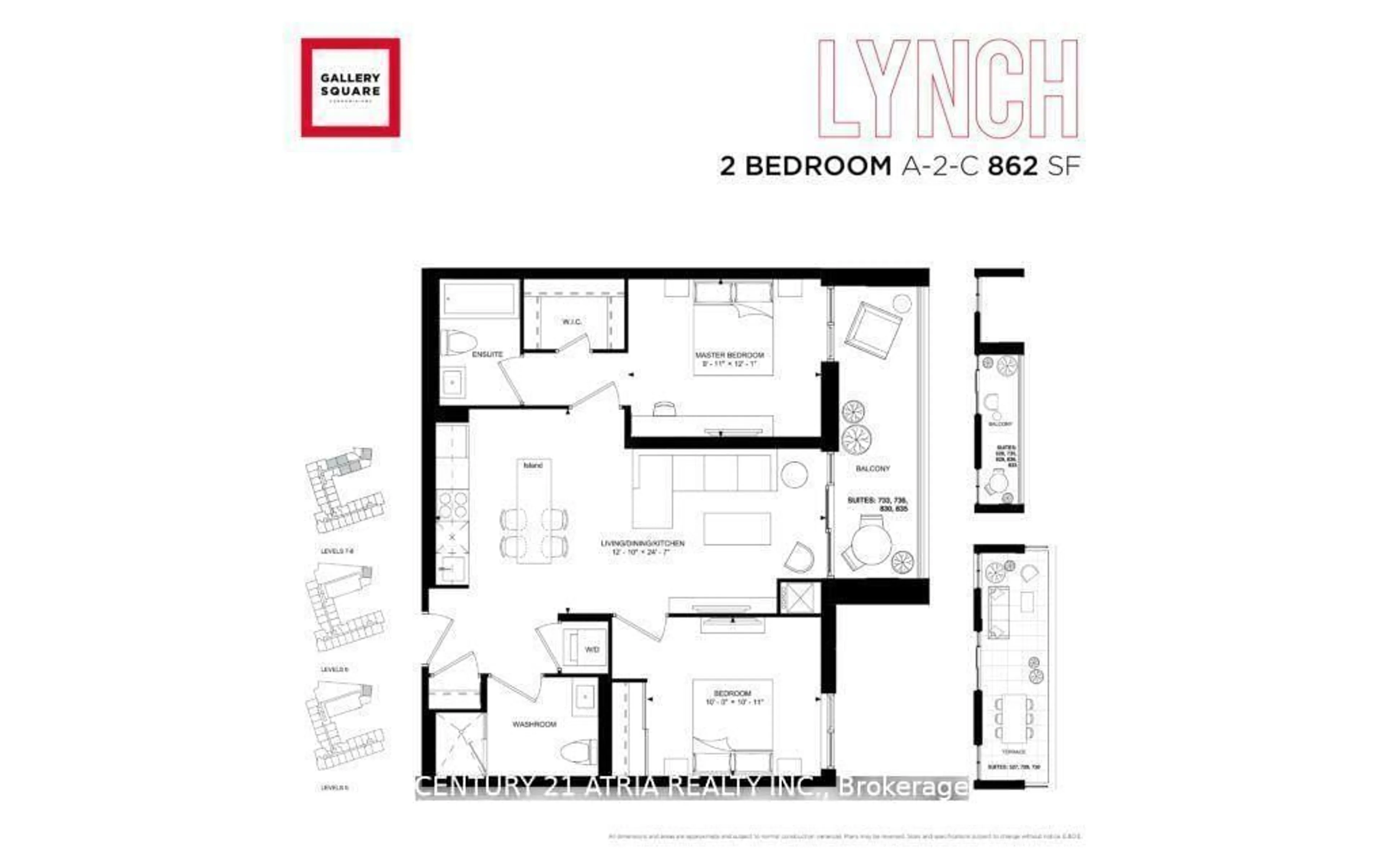 Floor plan for 8119 Birchmount Rd #A835, Markham Ontario L6G 0H5