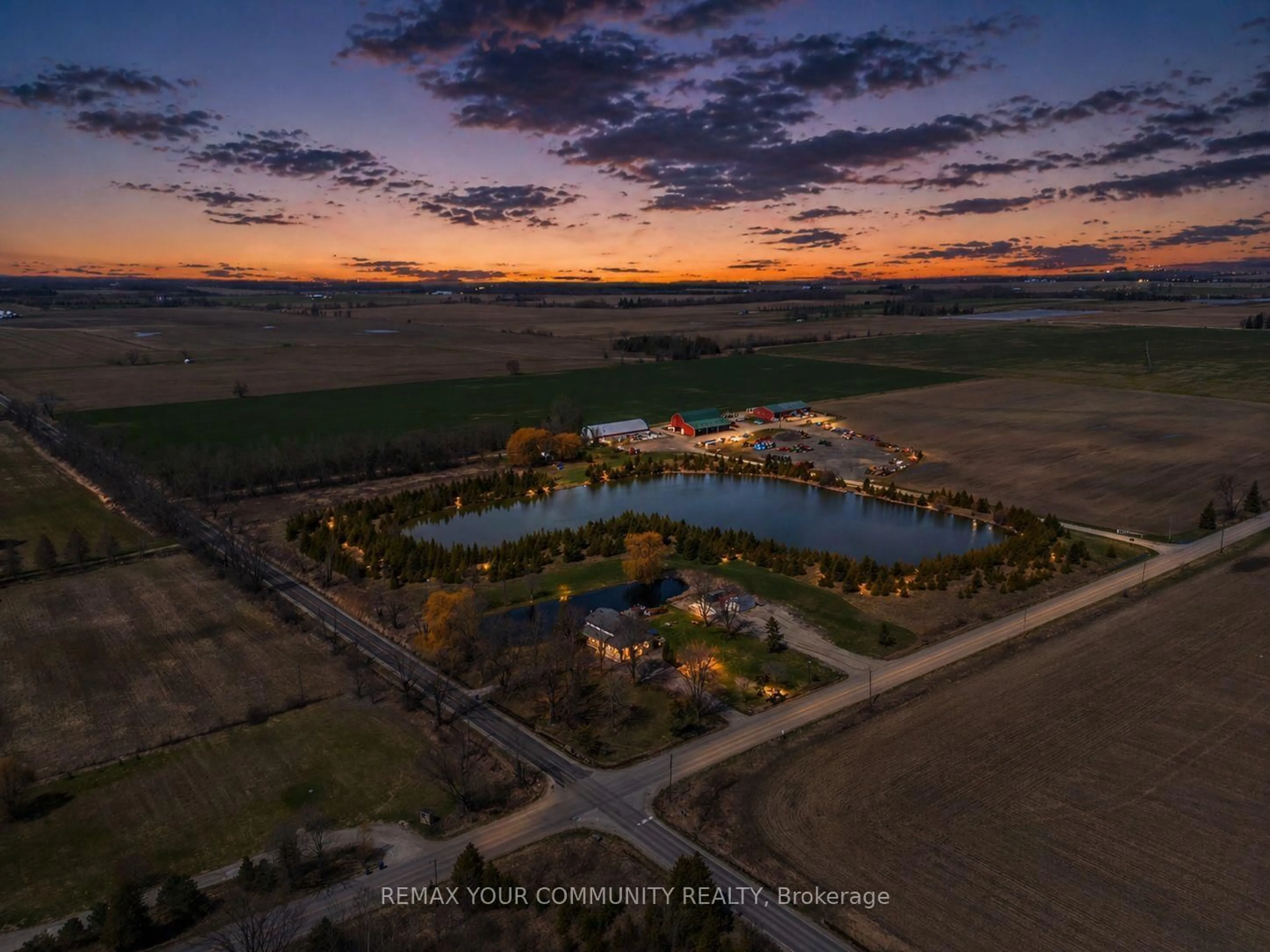 A pic from outside/outdoor area/front of a property/back of a property/a pic from drone, water/lake/river/ocean view for 3252 15th Sdrd, New Tecumseth Ontario L0G 1A0