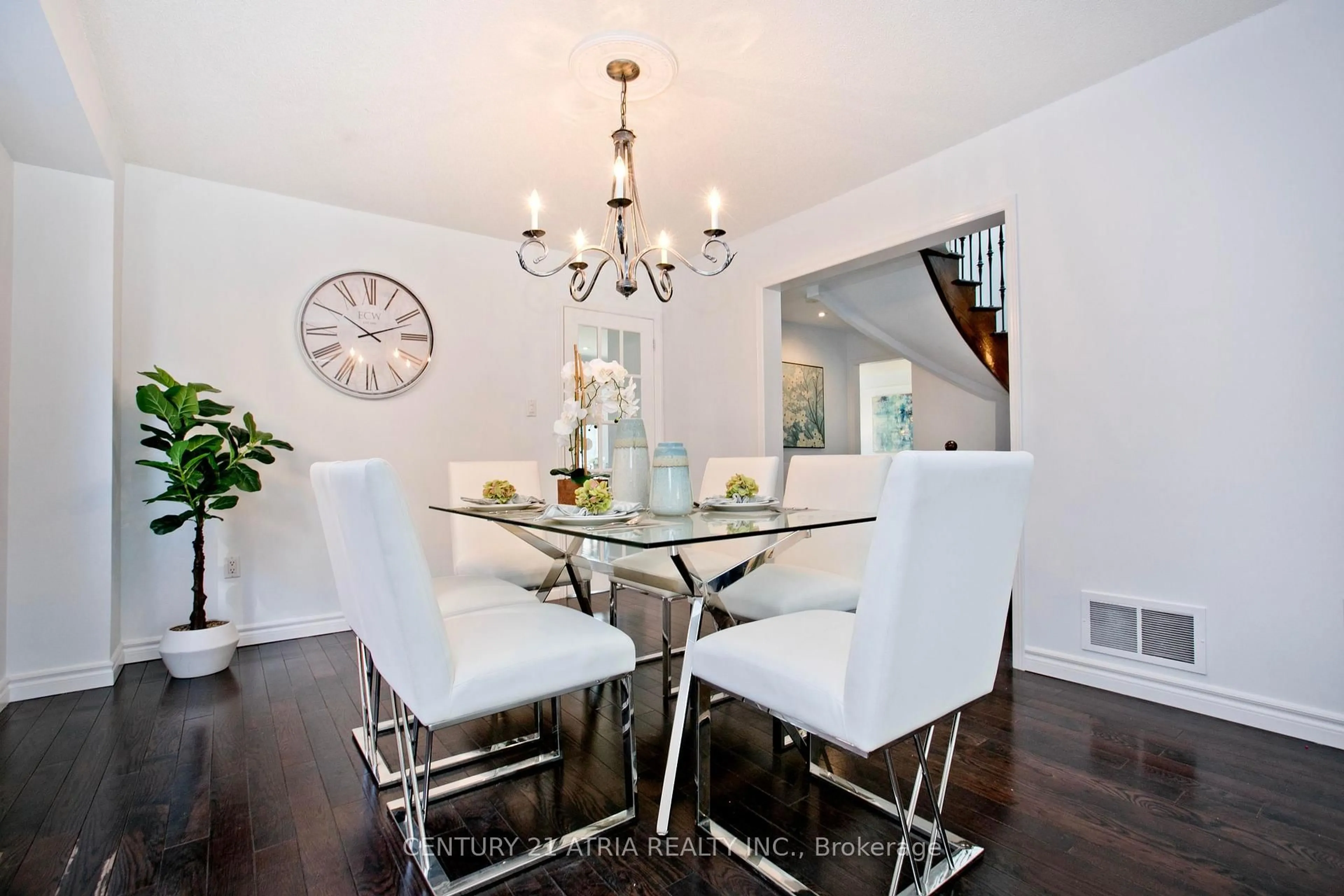 Dining room, wood/laminate floor for 53 Conistan Rd, Markham Ontario L3R 8K6
