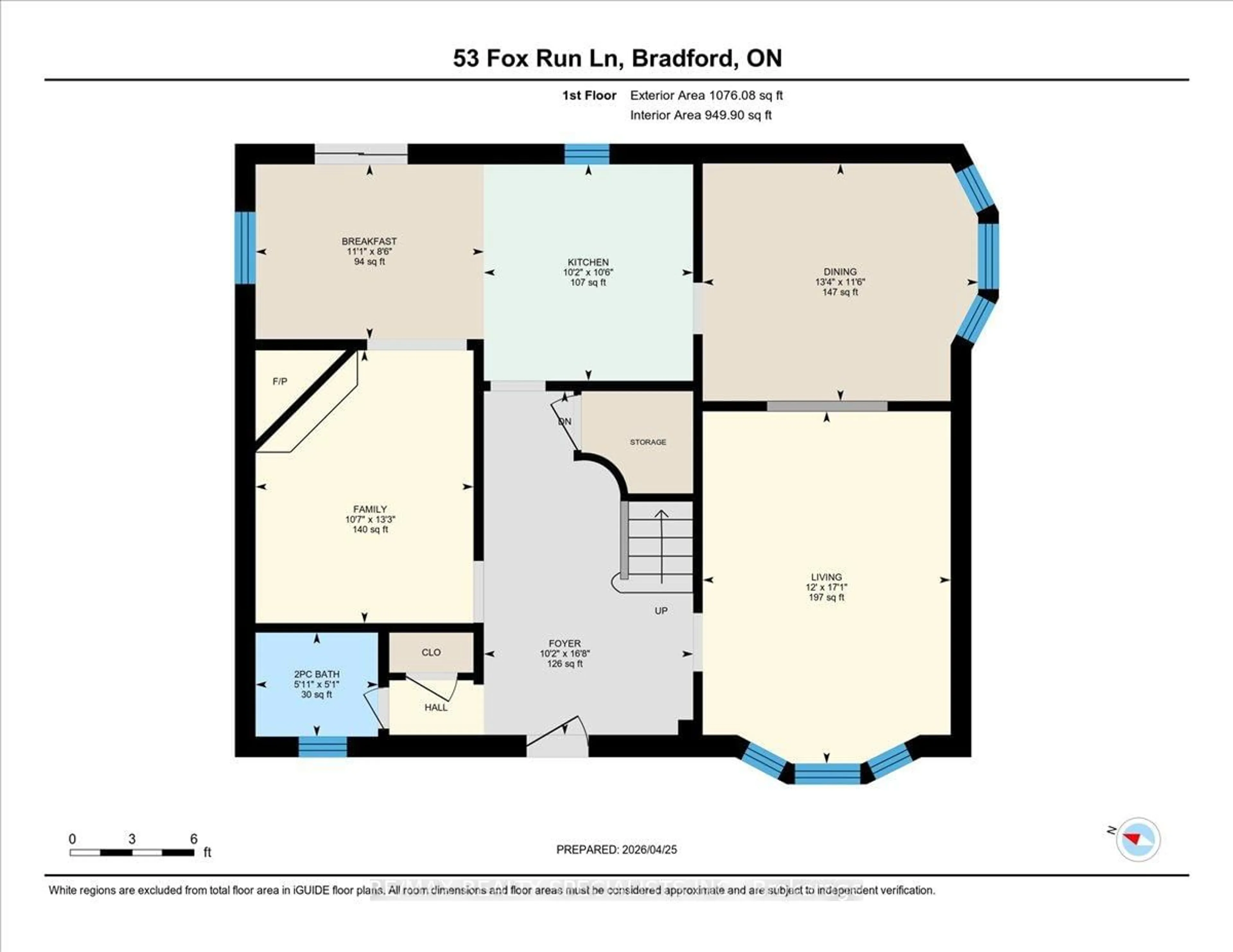 Floor plan for 53 Fox Run Lane, Bradford West Gwillimbury Ontario L3Z 2V2