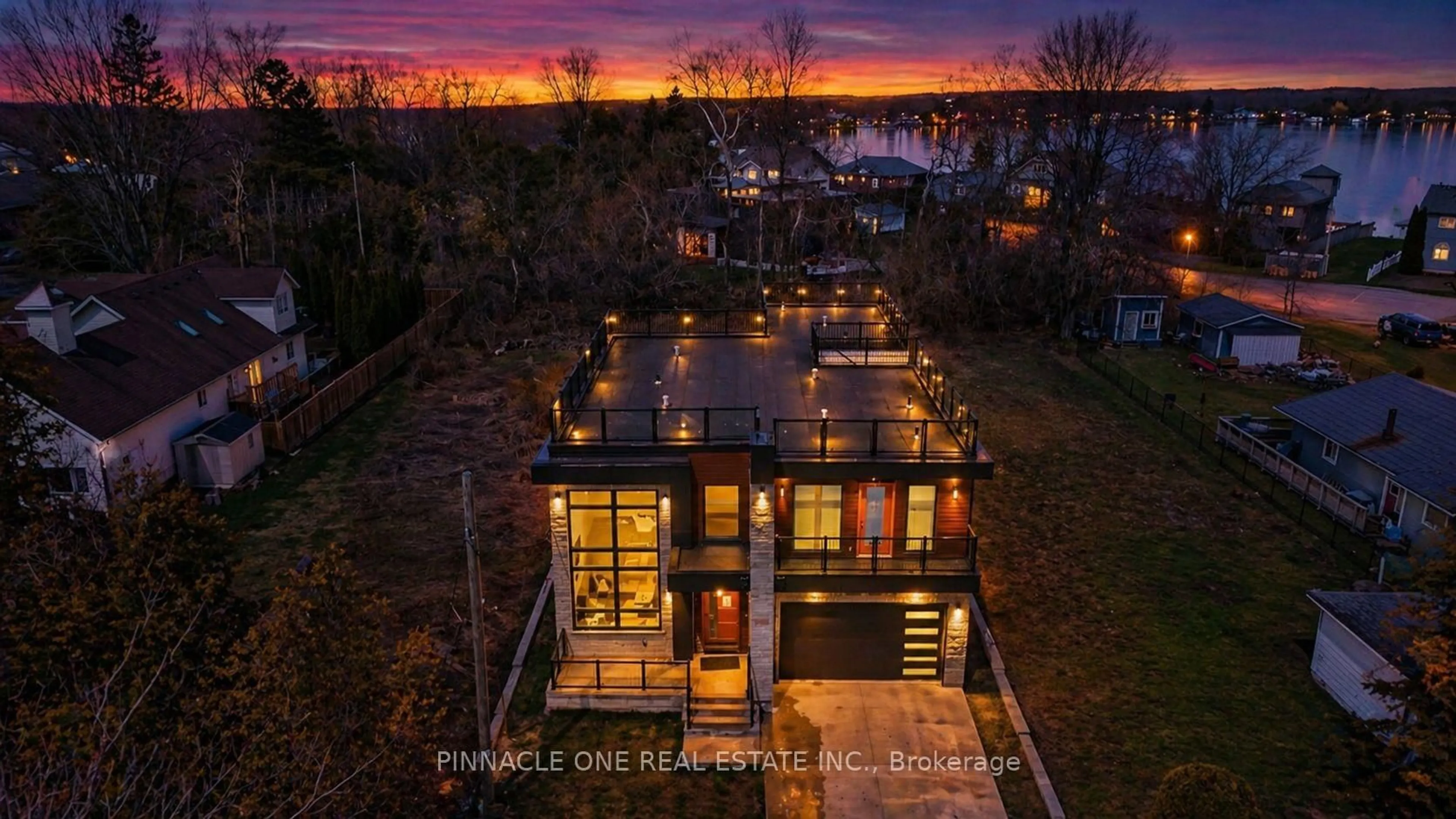 A pic from outside/outdoor area/front of a property/back of a property/a pic from drone, water/lake/river/ocean view for 992 Little Cedar Ave, Innisfil Ontario L0L 1W0