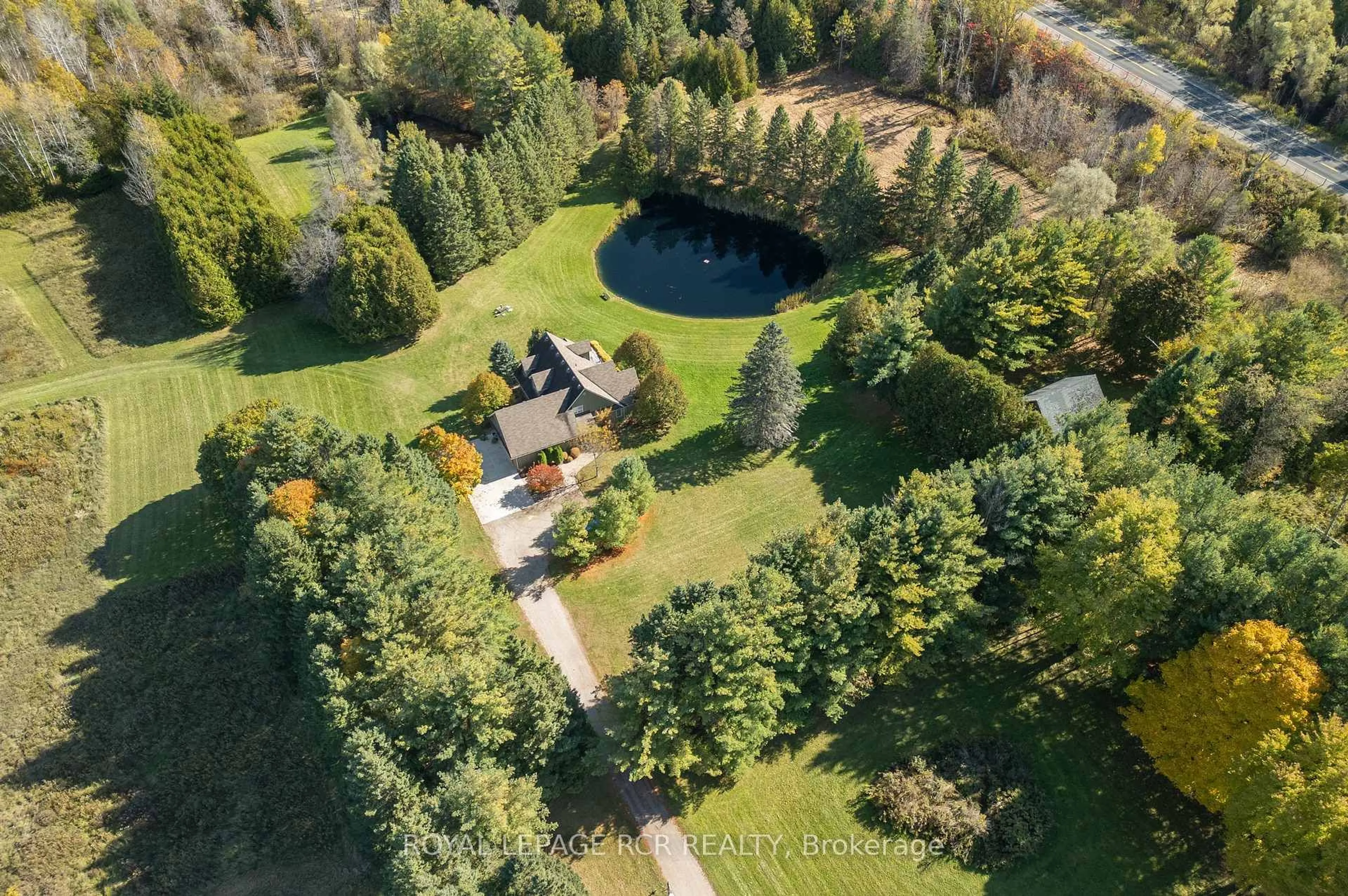 A pic from outside/outdoor area/front of a property/back of a property/a pic from drone, forest/trees view for 2863 Concession Rd 3, Adjala-Tosorontio Ontario L0N 1P0