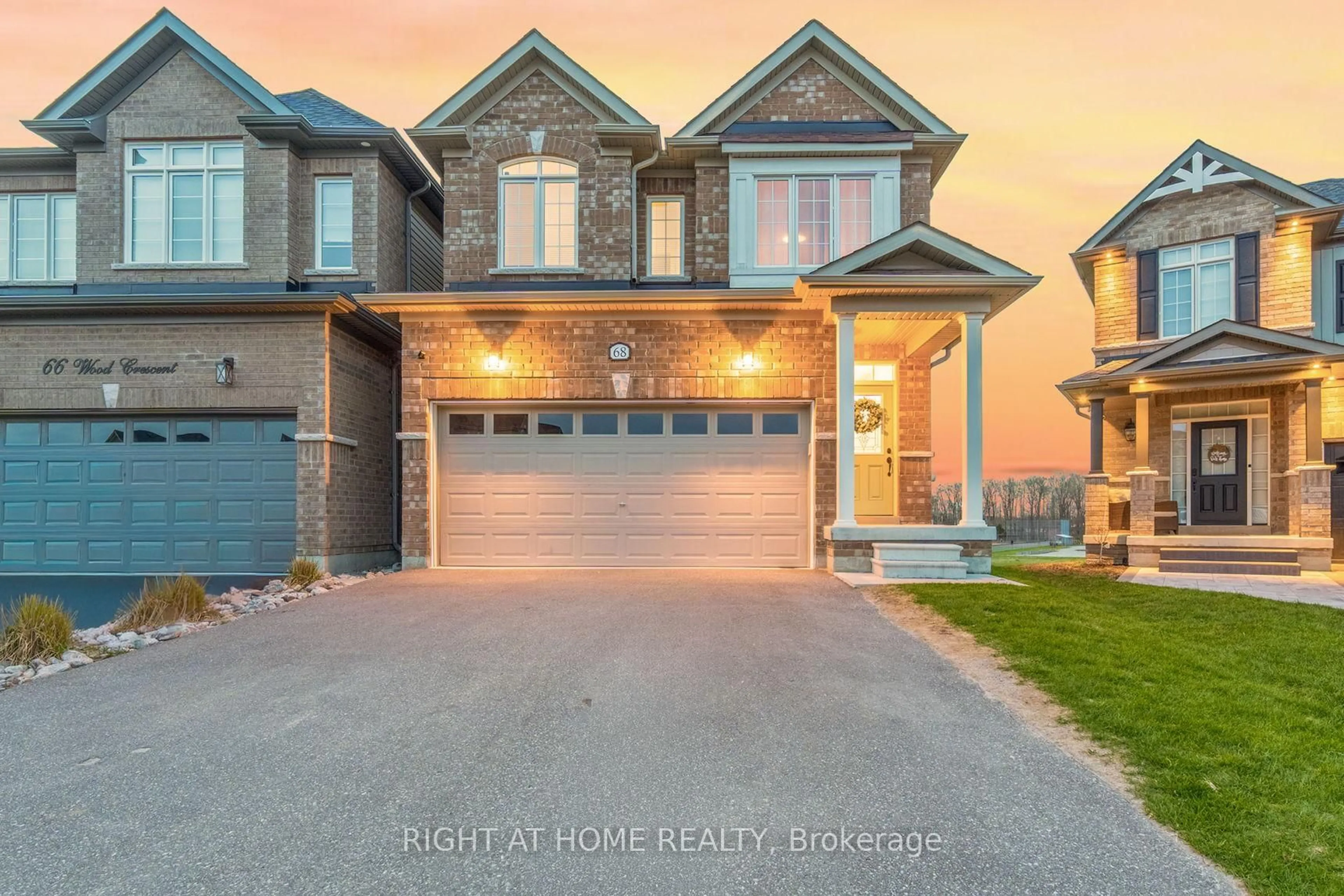 Home with brick exterior material, street for 68 Wood Cres, Essa Ontario L3W 0M5