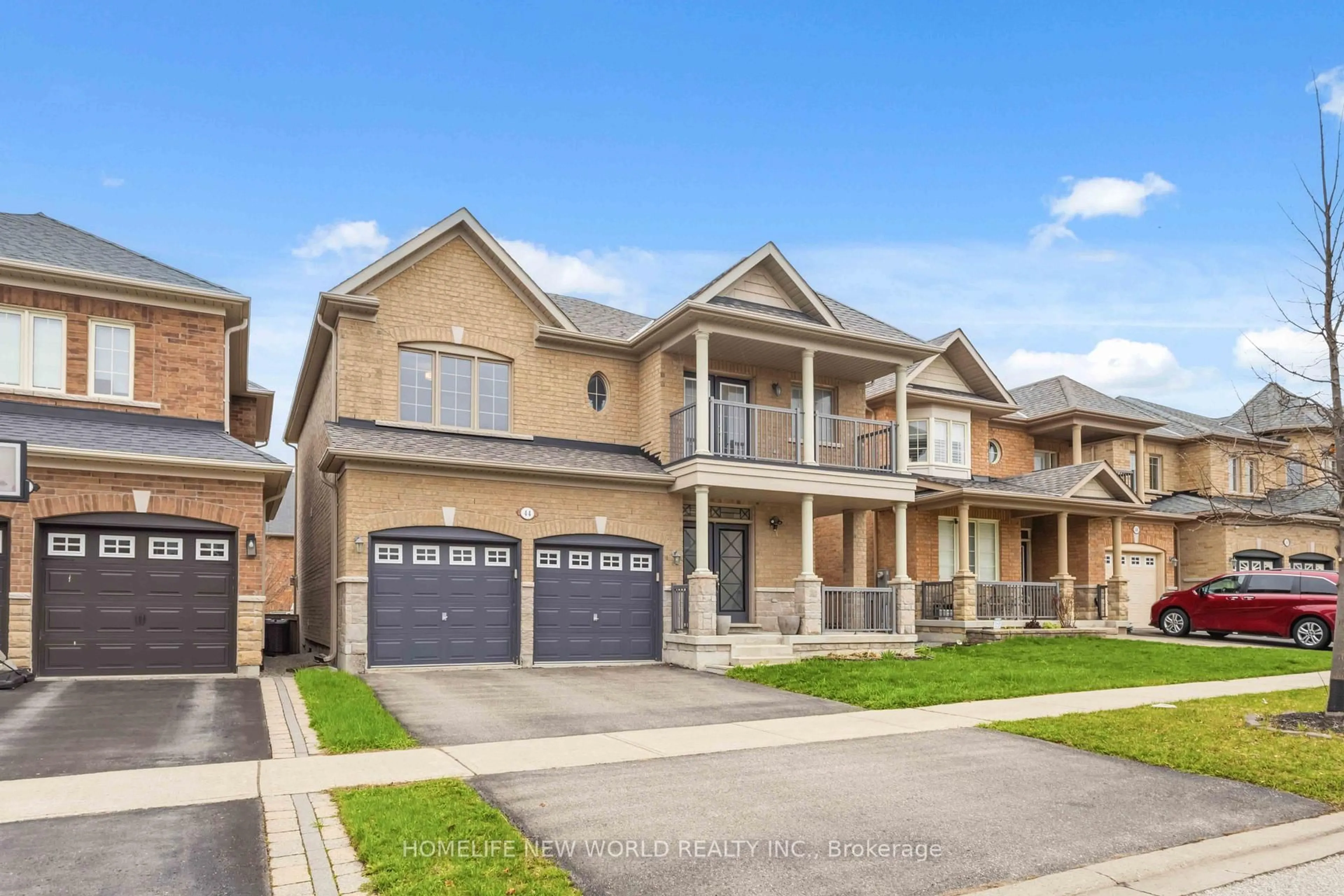 Home with brick exterior material, street for 44 Dame Gruev Dr, Markham Ontario L6E 0M4