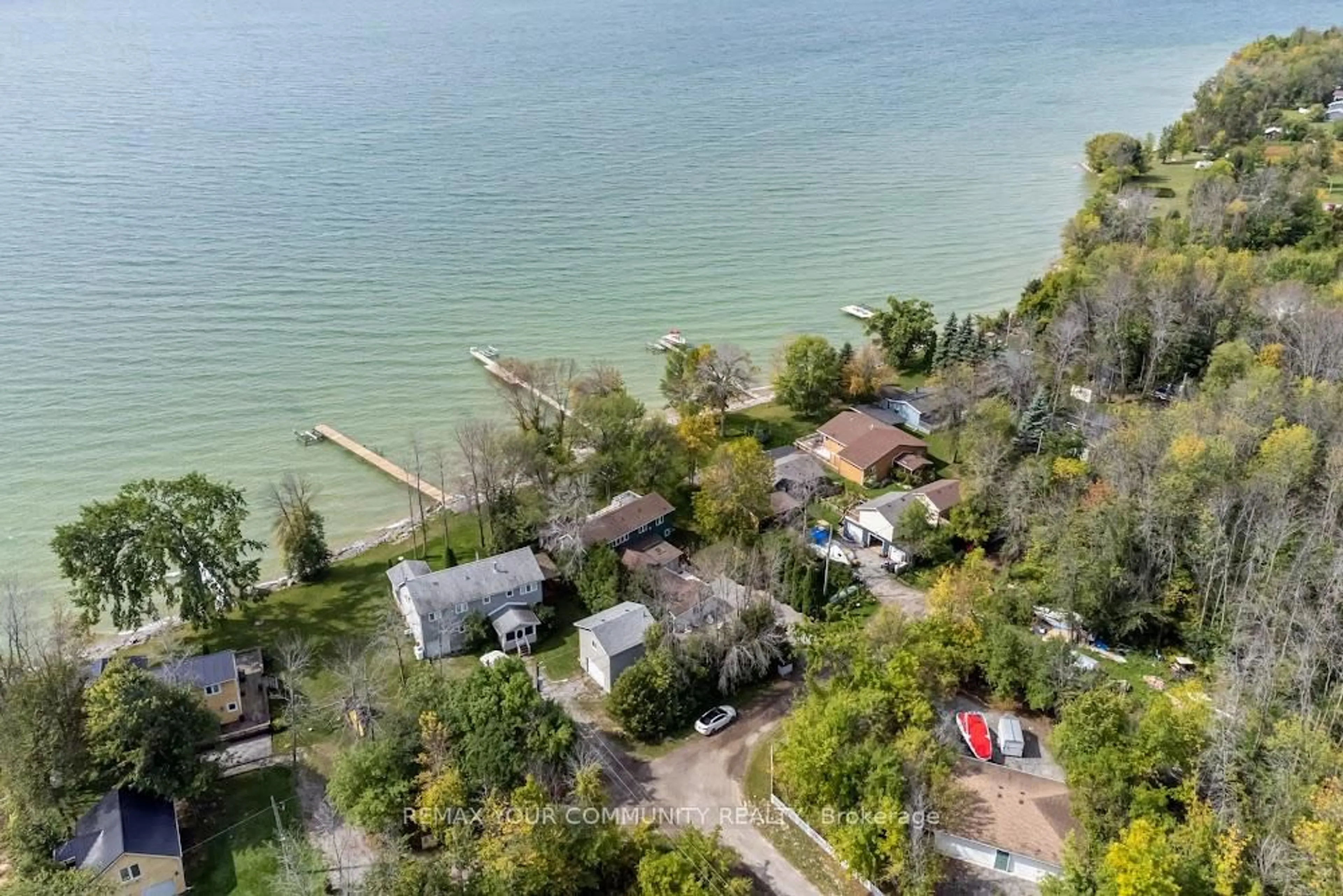 A pic from outside/outdoor area/front of a property/back of a property/a pic from drone, water/lake/river/ocean view for 537 Eagle Rd, Georgina Islands Ontario L0E 1R0