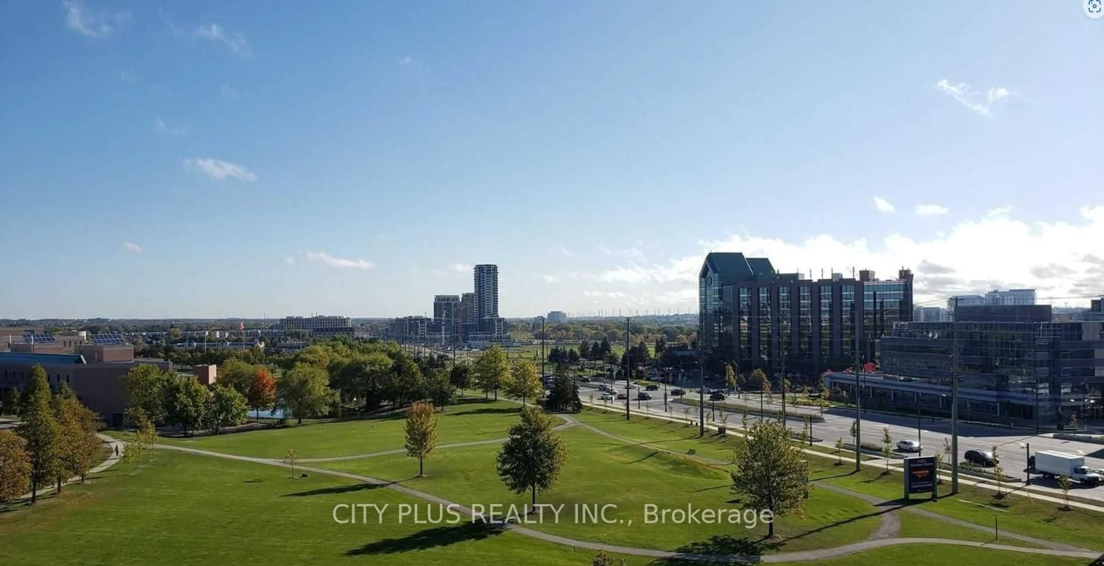 A pic from outside/outdoor area/front of a property/back of a property/a pic from drone, city buildings view from balcony for 33 Cox Blvd #823, Markham Ontario L3R 8A6