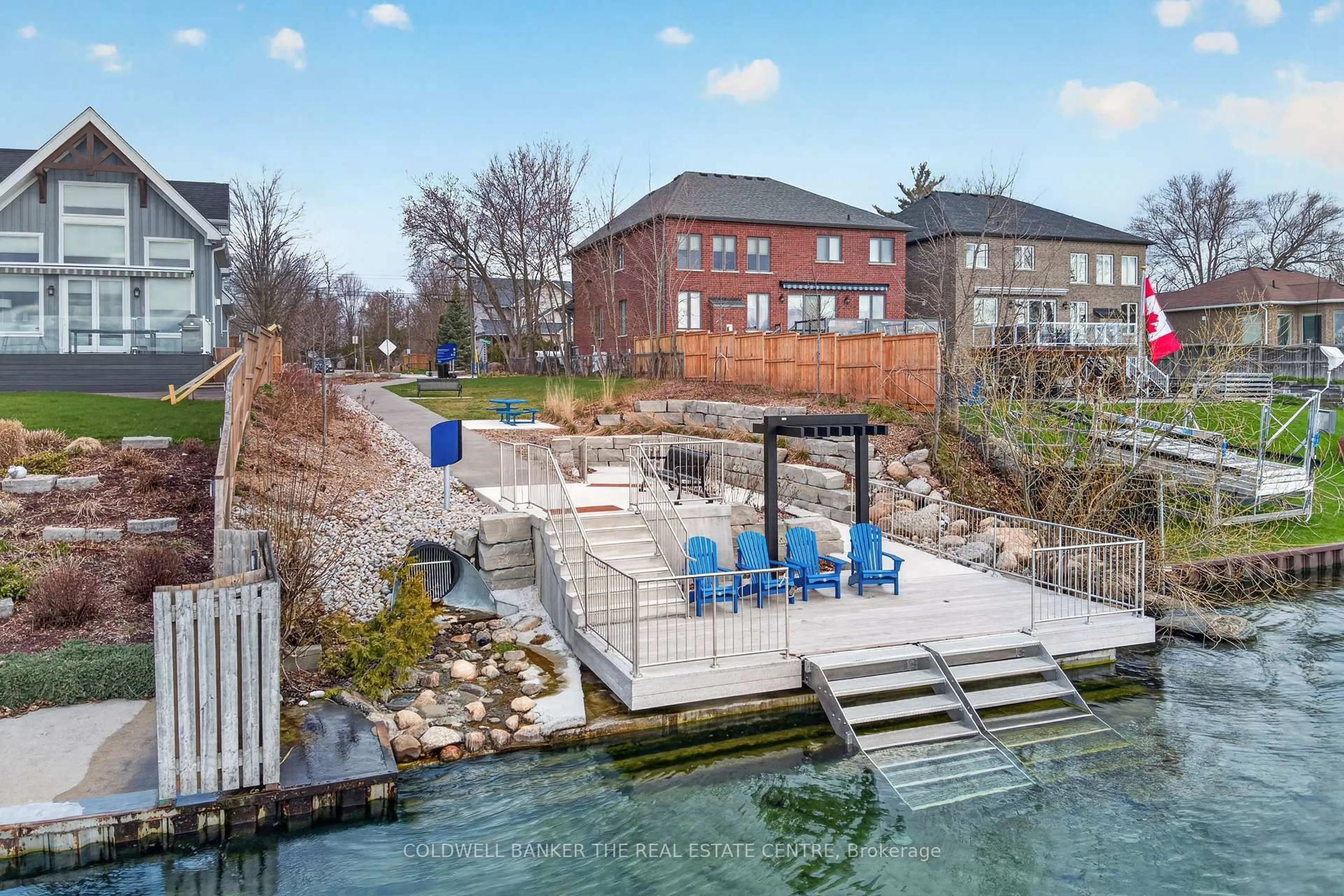 A pic from outside/outdoor area/front of a property/back of a property/a pic from drone, water/lake/river/ocean view for 684 Lakelands Ave, Innisfil Ontario L9S 4E6
