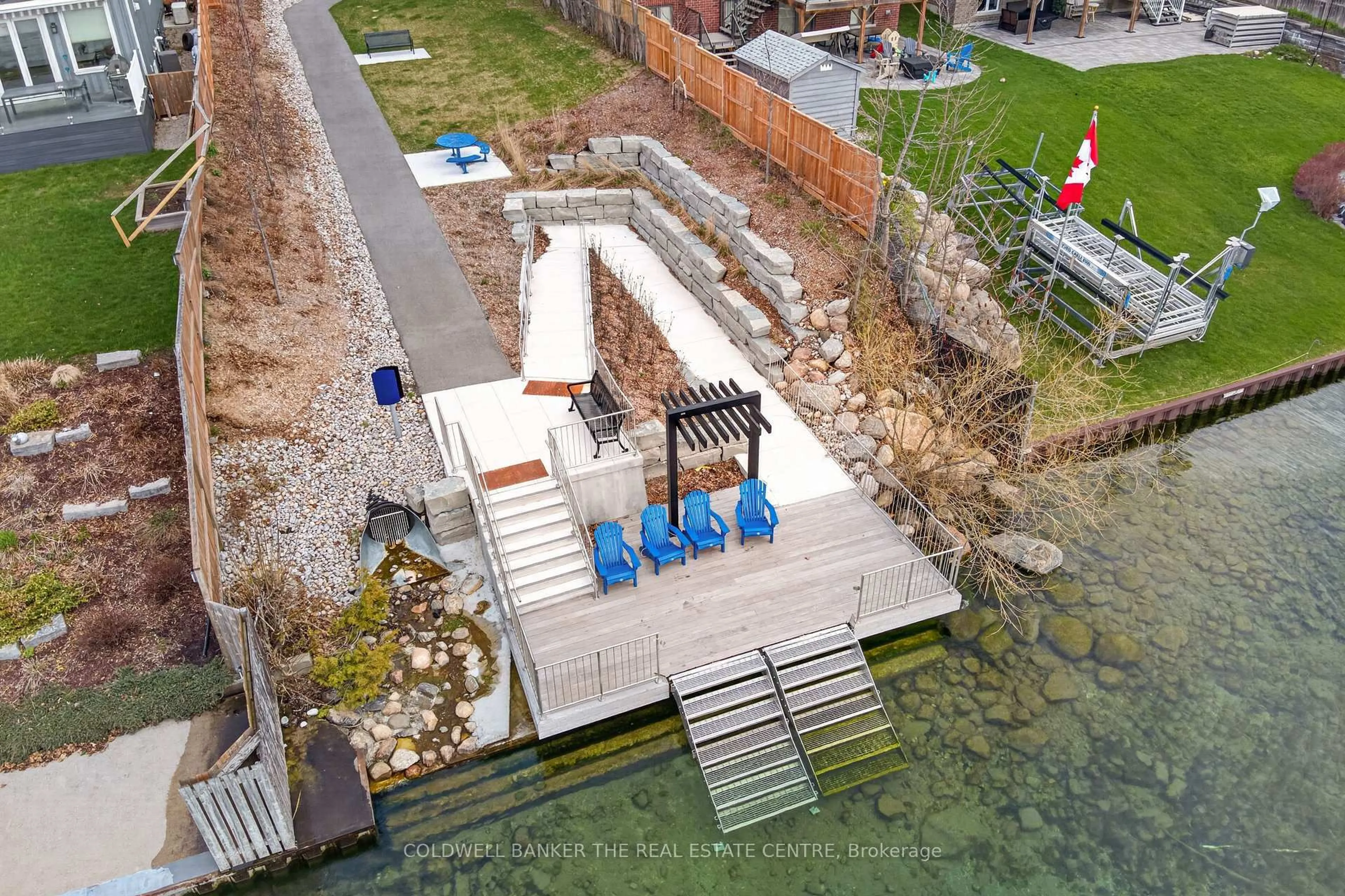 A pic from outside/outdoor area/front of a property/back of a property/a pic from drone, water/lake/river/ocean view for 684 Lakelands Ave, Innisfil Ontario L9S 4E6