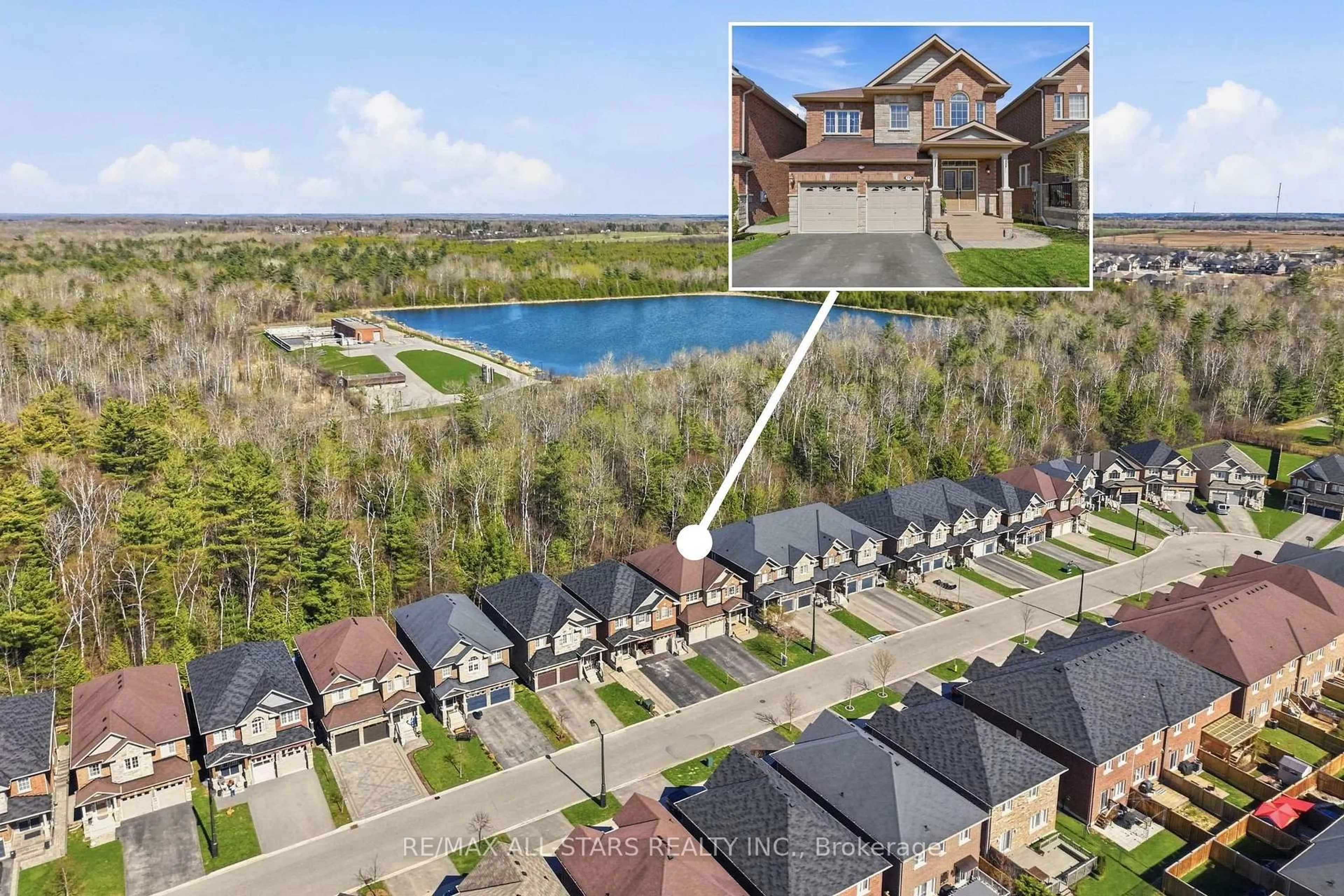 A pic from outside/outdoor area/front of a property/back of a property/a pic from drone, water/lake/river/ocean view for 71 Scotia Rd, Georgina Ontario L0E 1R0