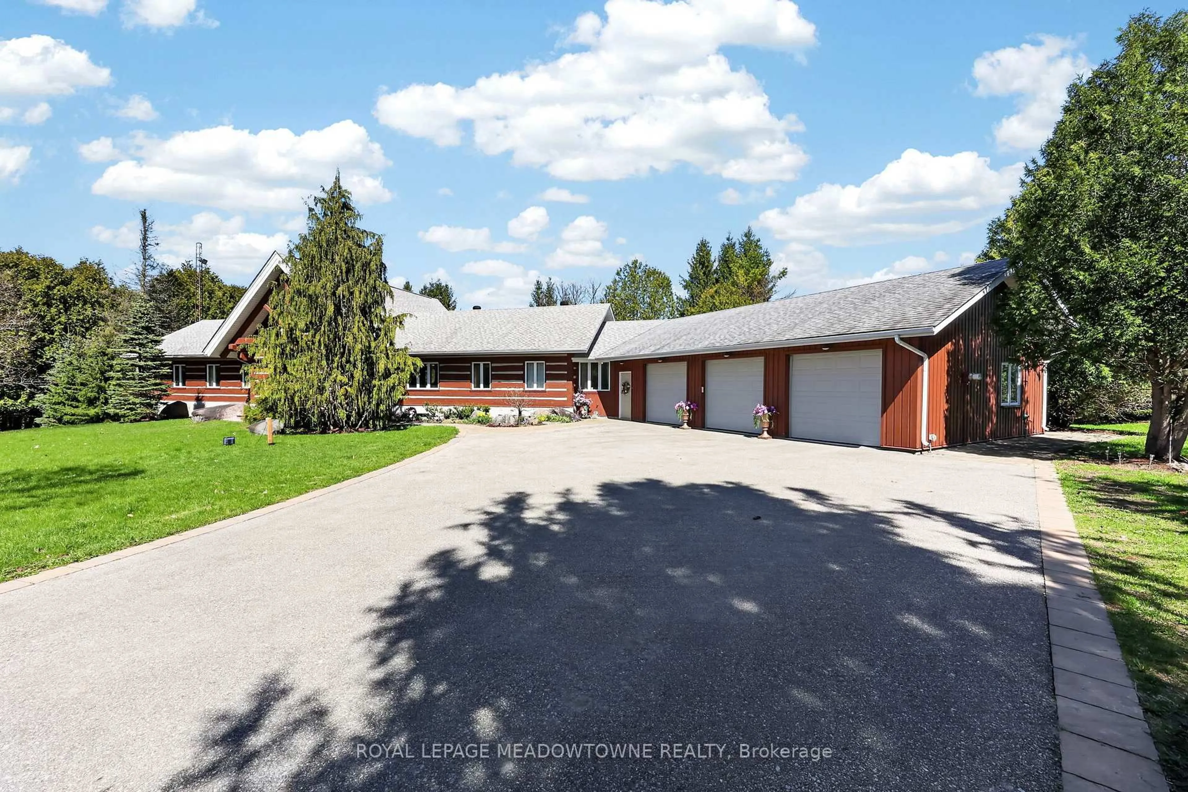 A pic from outside/outdoor area/front of a property/back of a property/a pic from drone, street for 8211 10th Line, Essa Ontario L4M 4S4