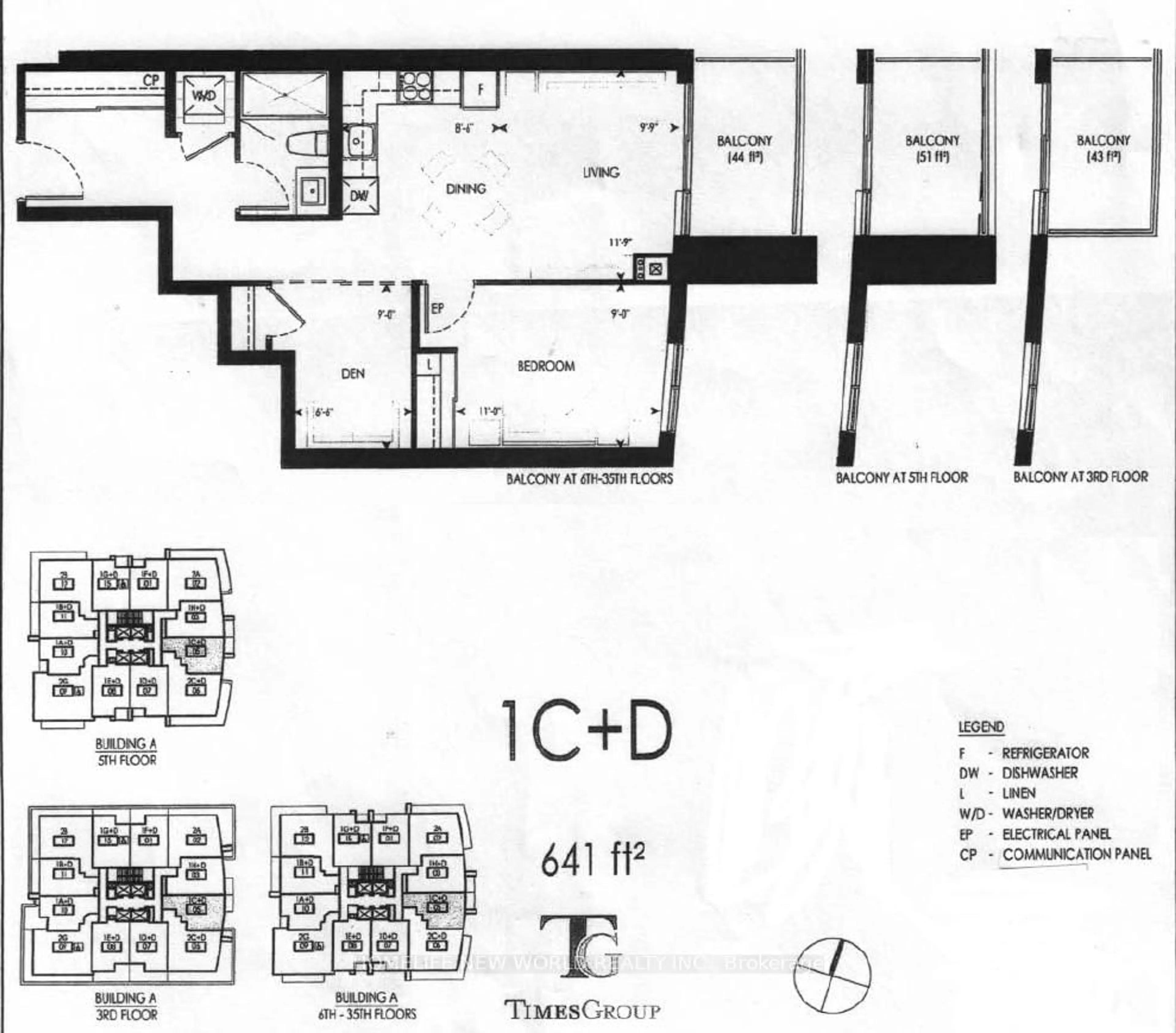 Floor plan for 12 Gandhi Lane #1705, Markham Ontario L3T 0G8