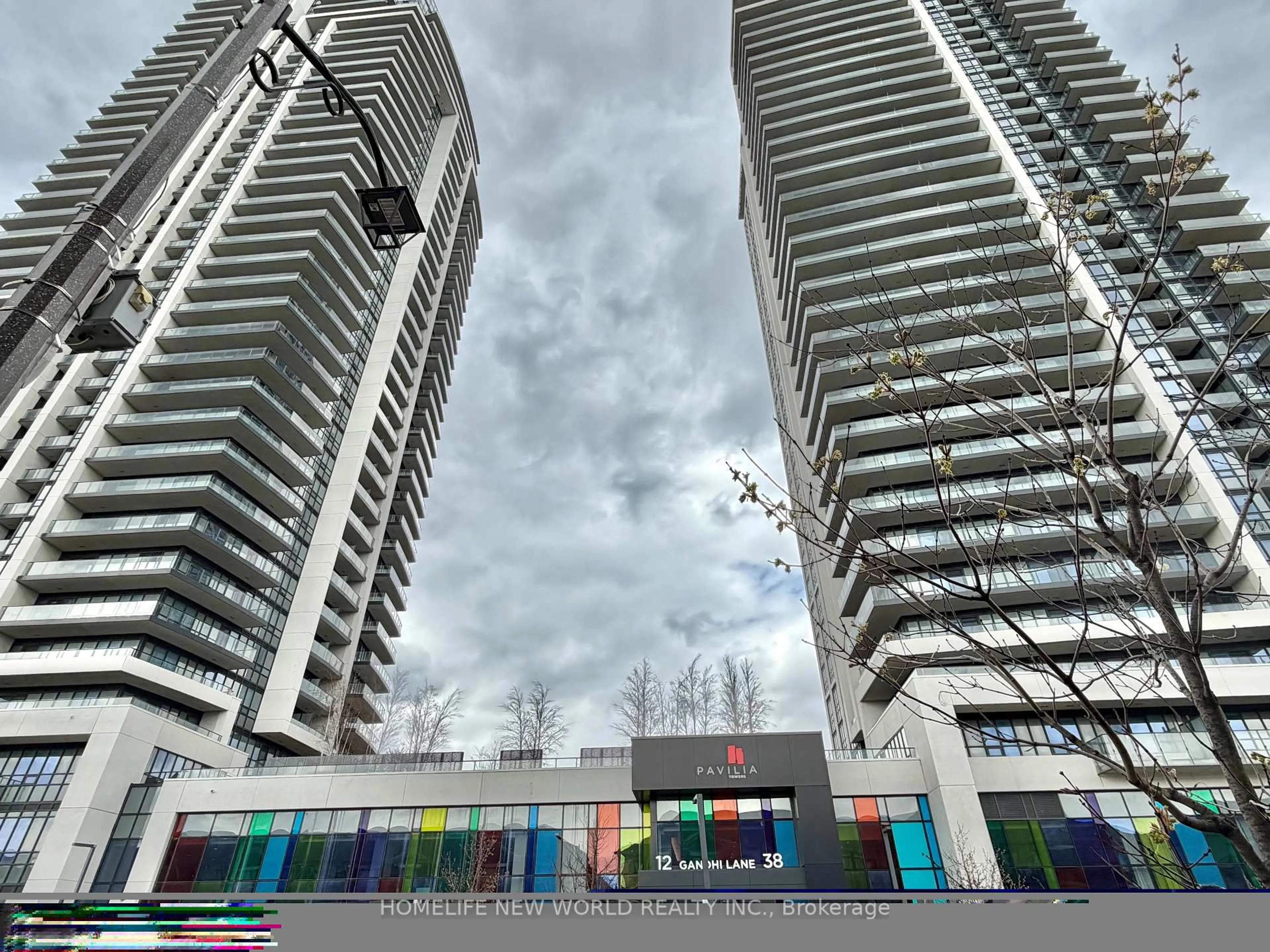 A pic from outside/outdoor area/front of a property/back of a property/a pic from drone, city buildings view from balcony for 12 Gandhi Lane #1705, Markham Ontario L3T 0G8