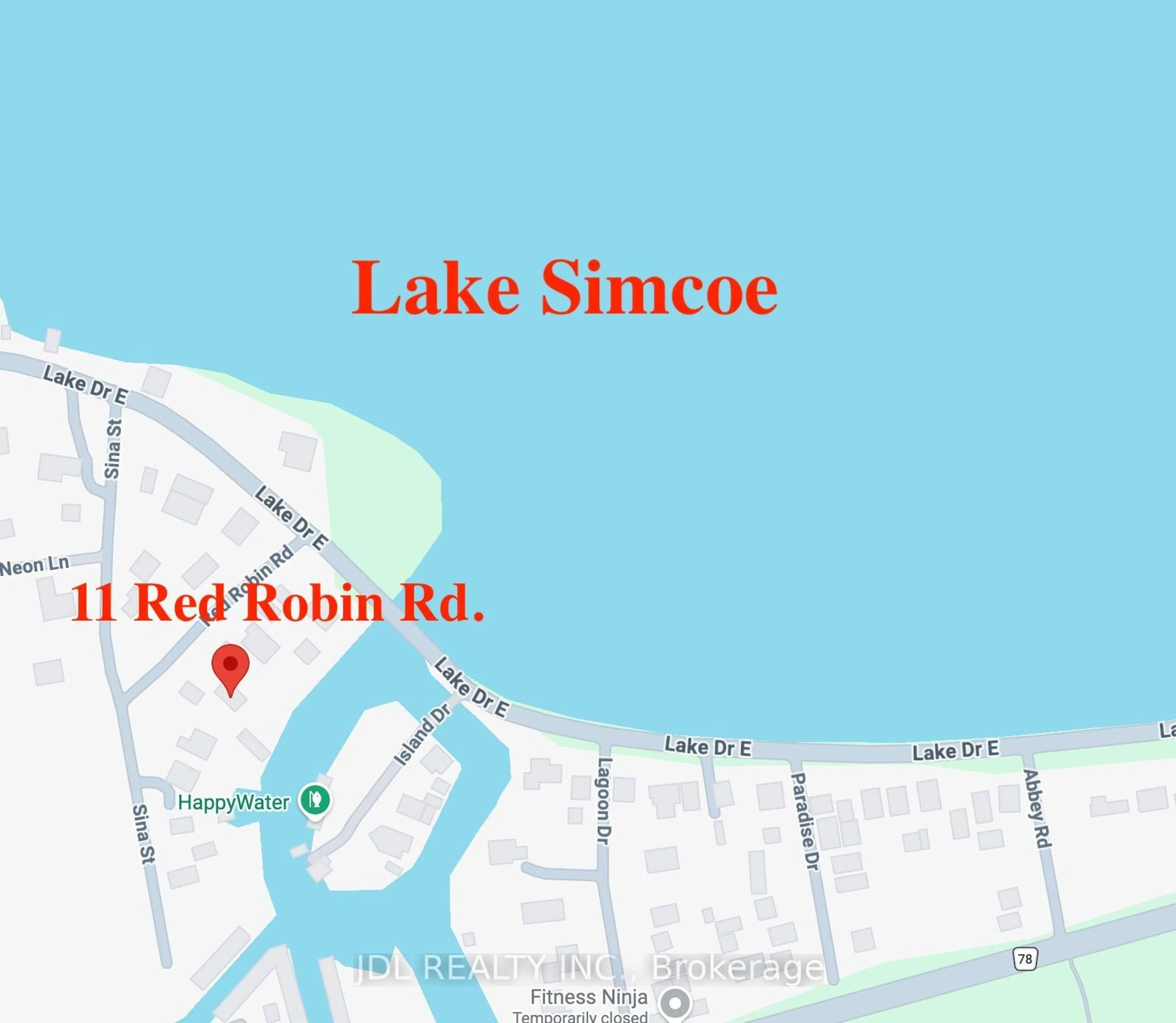 Picture of a map for 11 Red Robin Rd, Georgina Ontario L4P 3E9