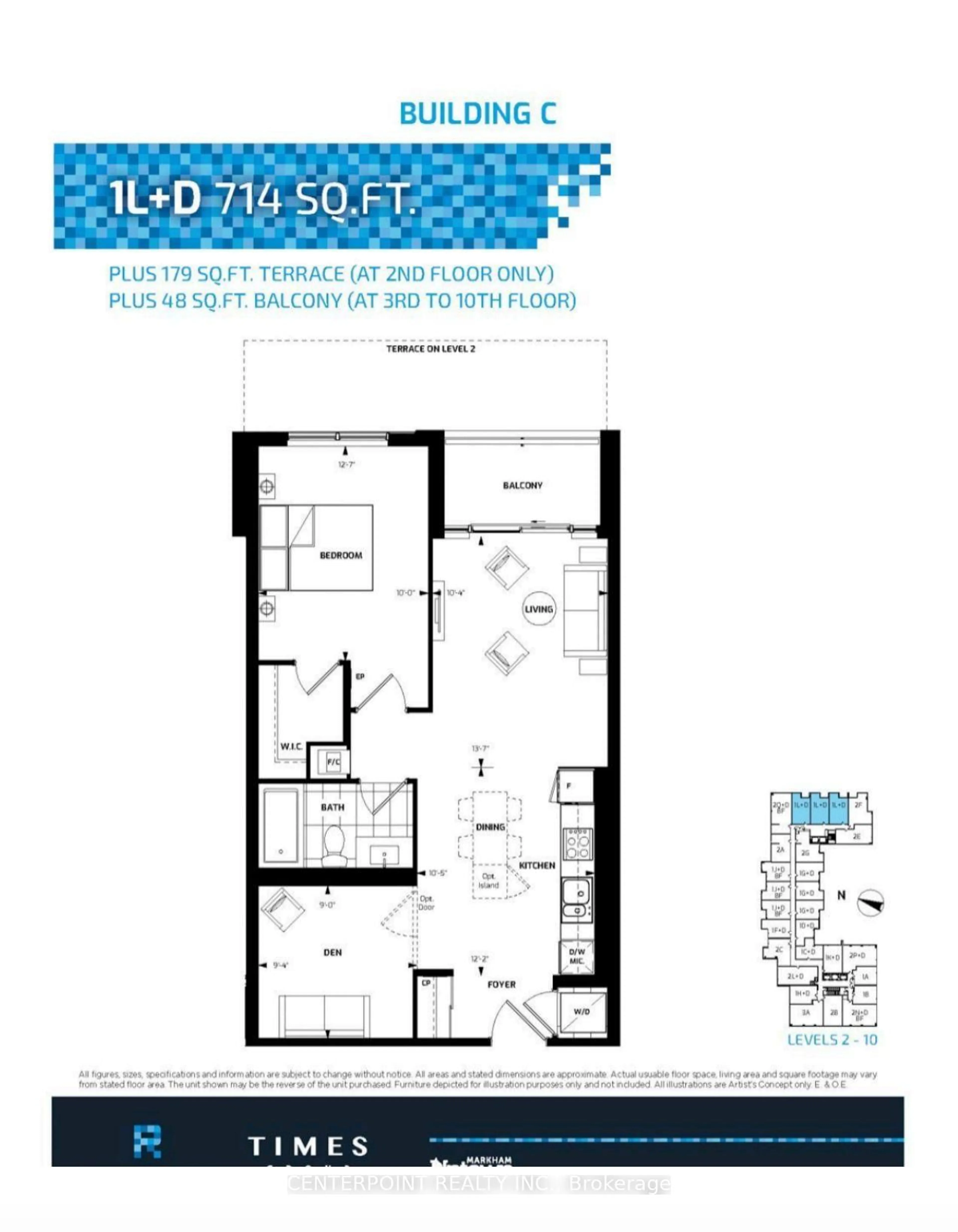 Floor plan for 38 Water Walk Dr #619, Markham Ontario L3R 6M8