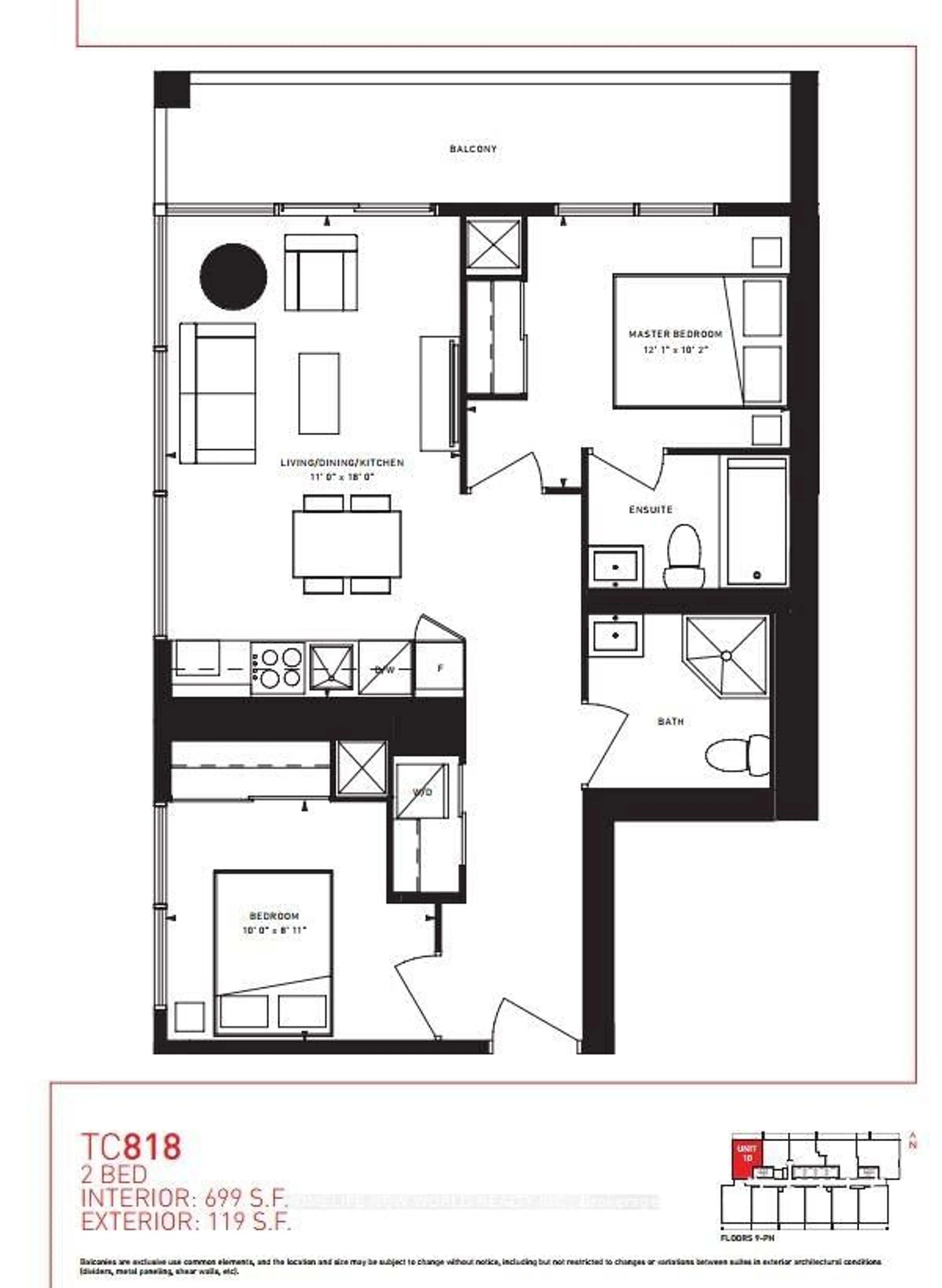 Floor plan for 5 Buttermill Ave #906, Vaughan Ontario L4K 0J5