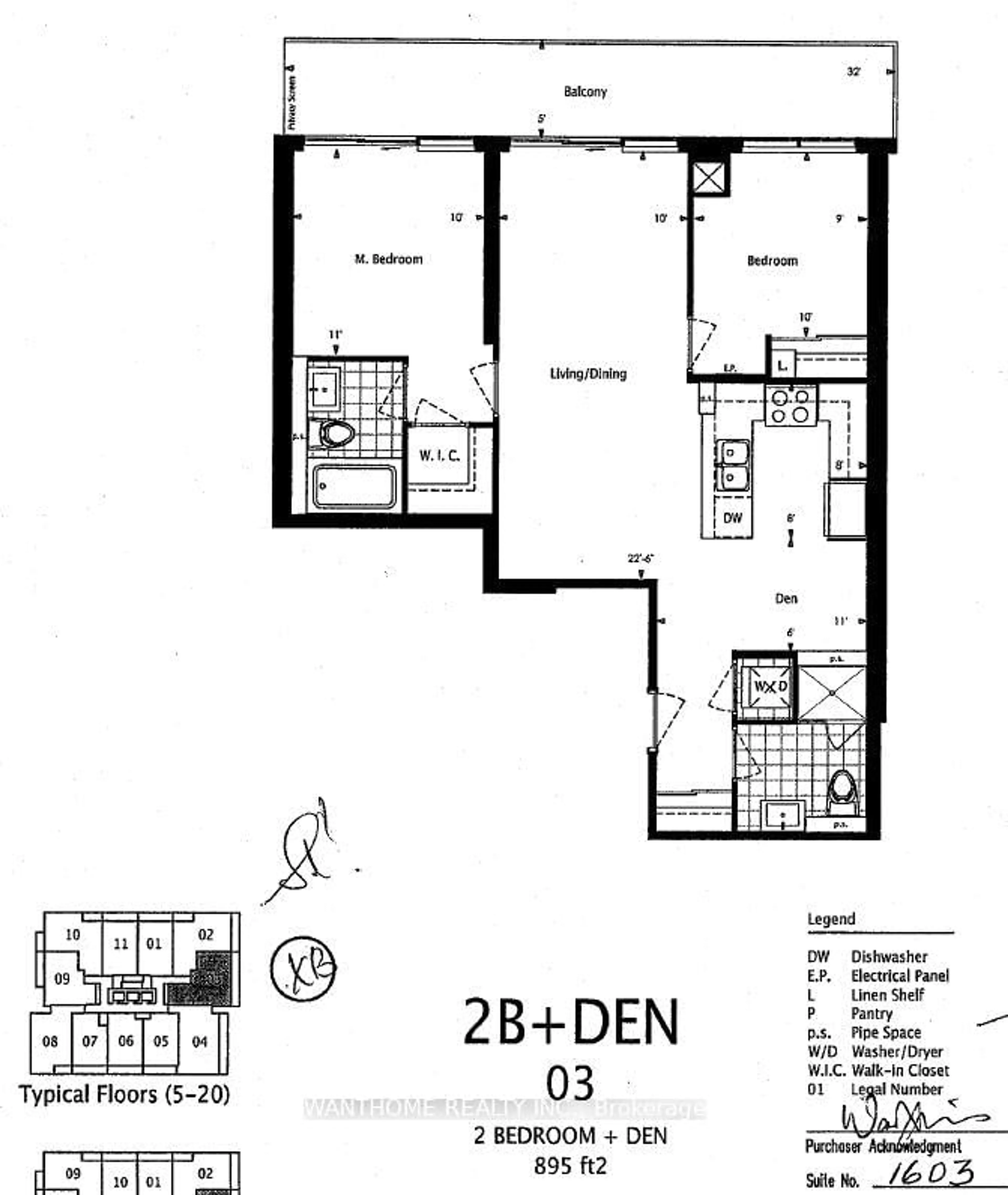 Floor plan for 55 Oneida Cres #1603, Richmond Hill Ontario L4B 0E8
