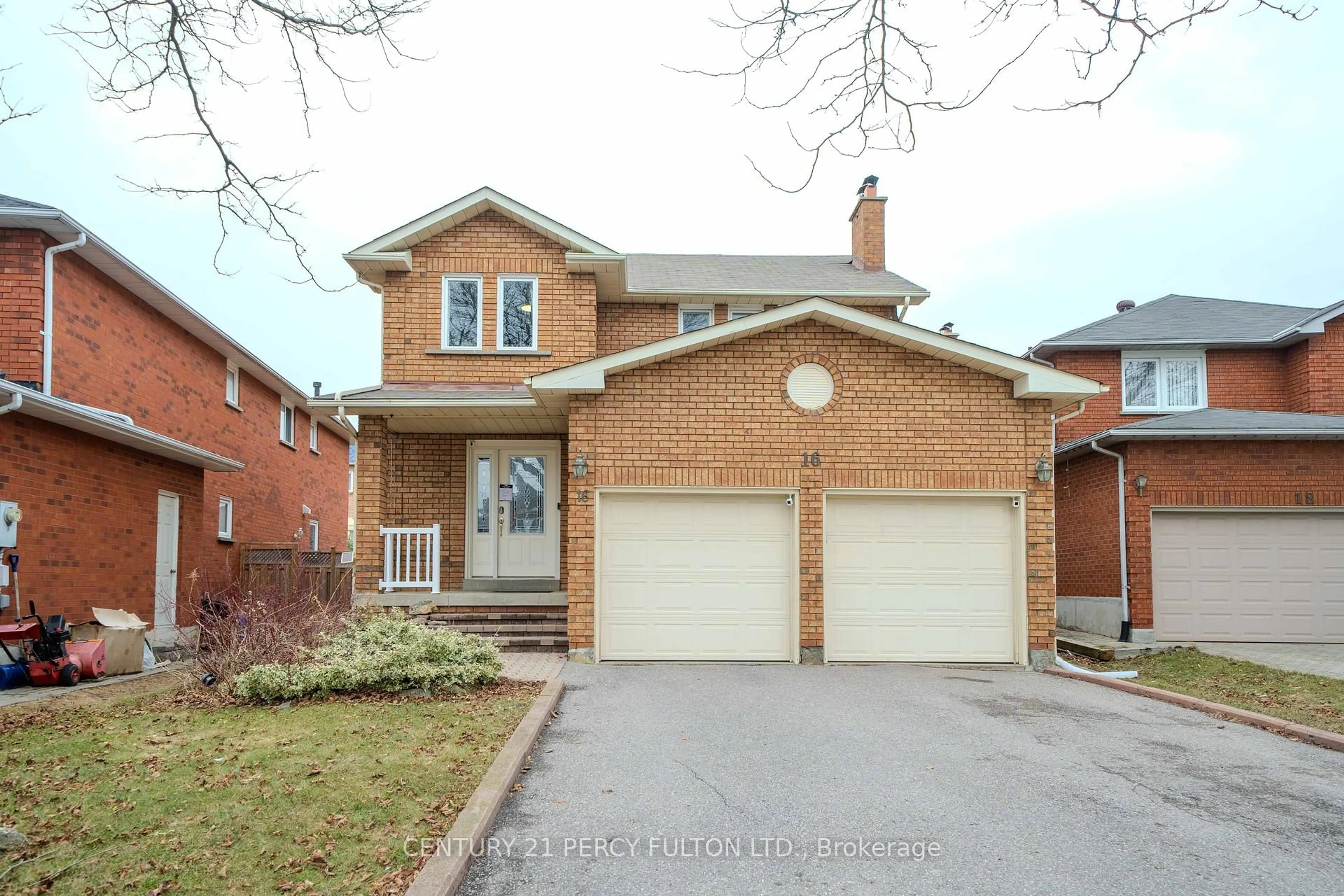 Home with brick exterior material, street for 16 Muster Crt, Markham Ontario L3R 9G4