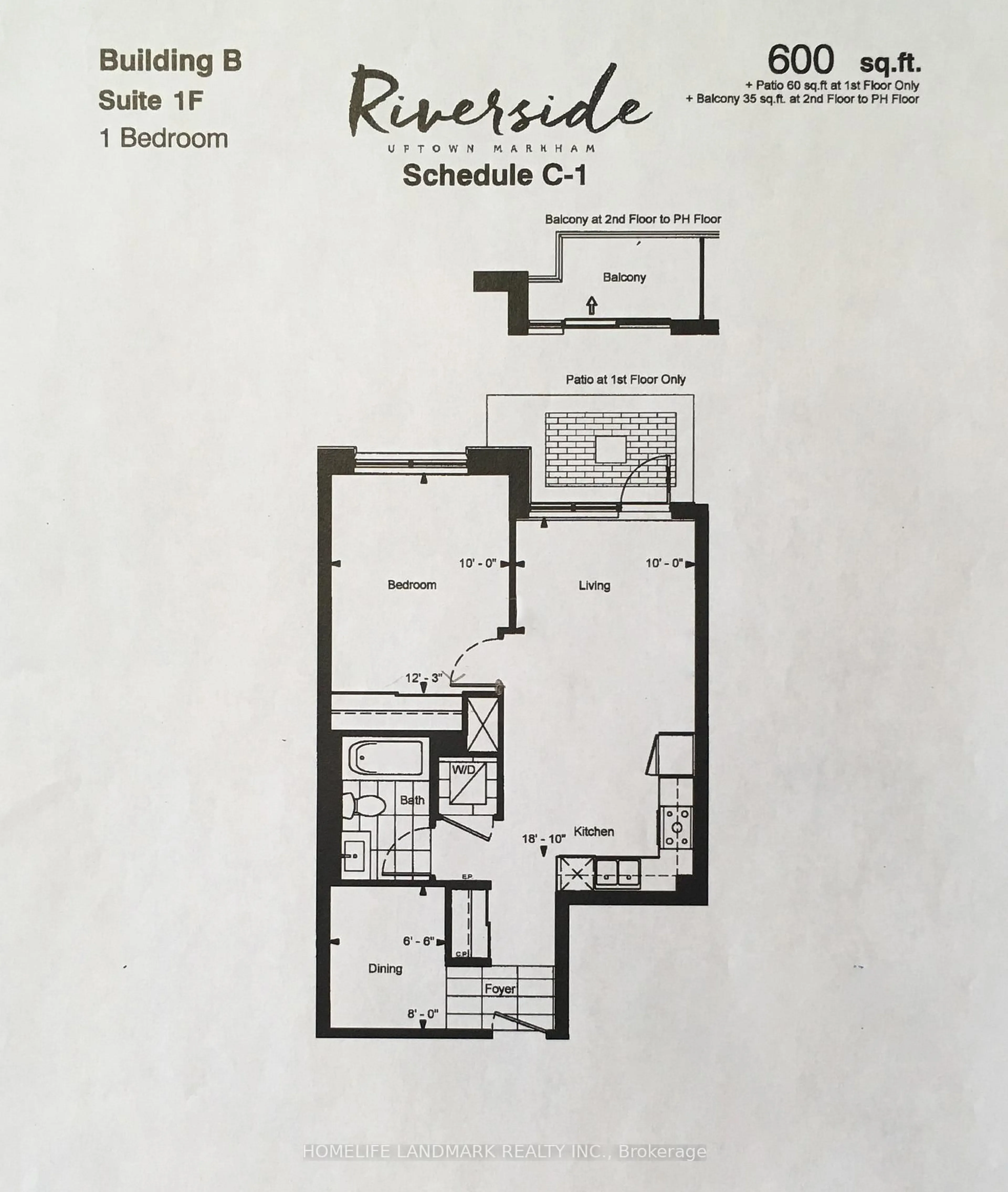 Floor plan for 25 Water Walk Dr #306, Markham Ontario L6G 0G3