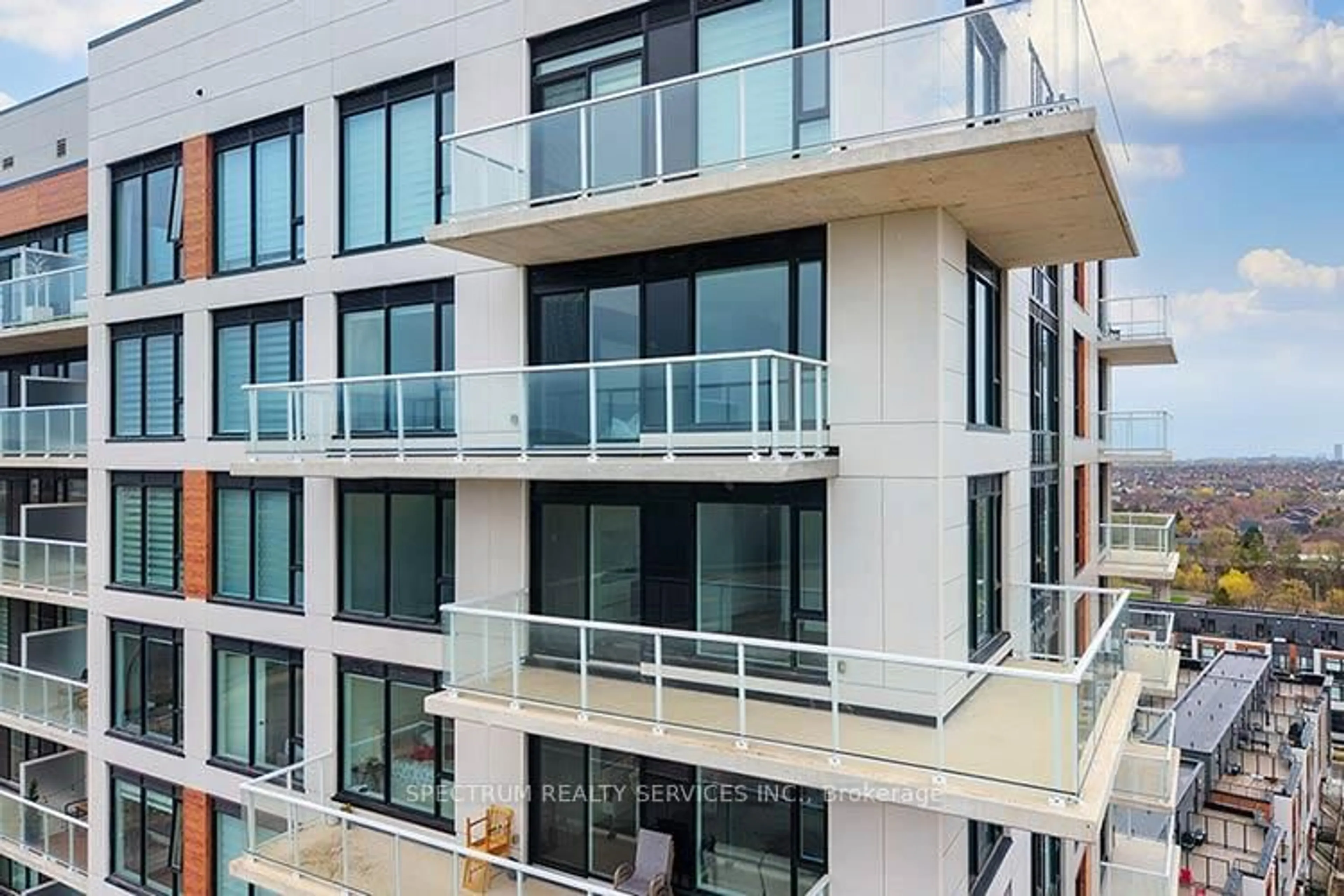 Balcony in the apartment, city buildings view from balcony for 2 David Eyer Rd #1225, Richmond Hill Ontario L4S 0N6