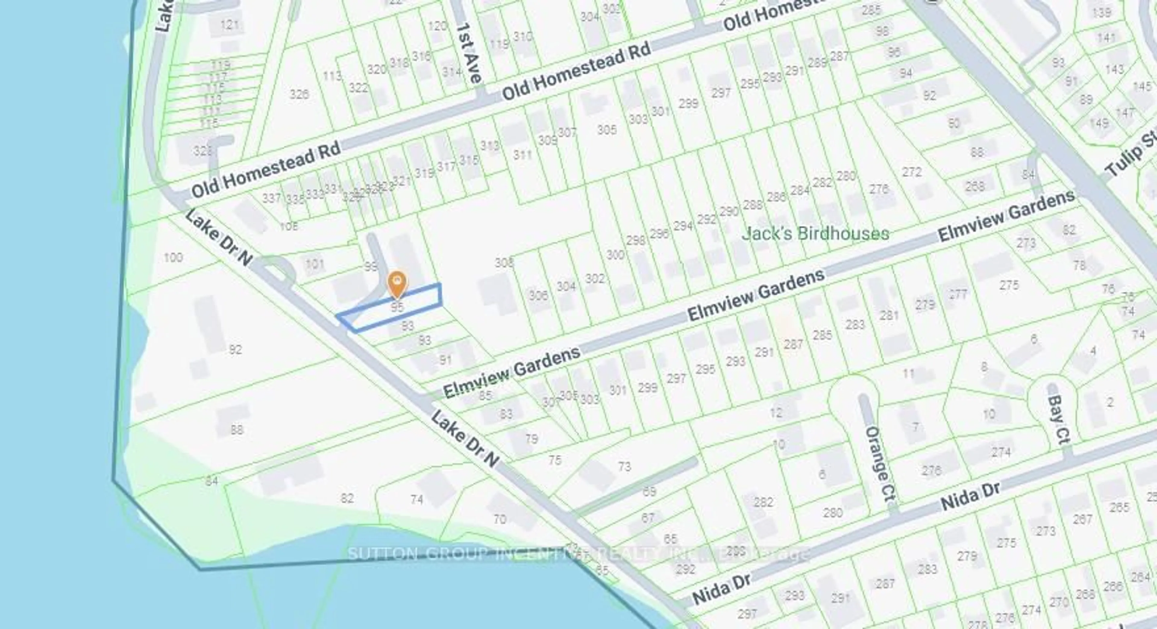 Picture of a map for 95 Lake Dr, Georgina Ontario L4P 1A9