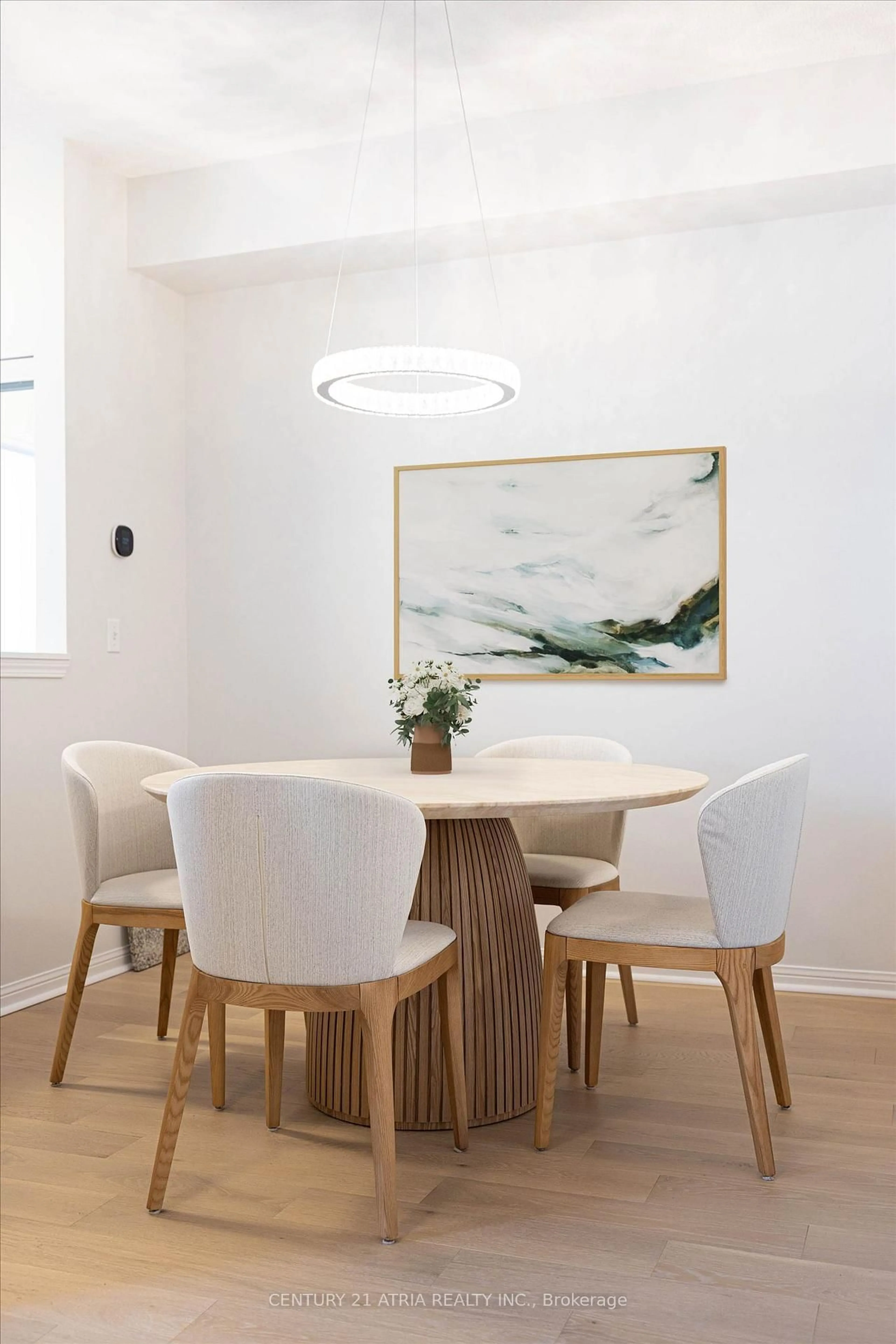 Dining room, wood/laminate floor for 4 Alpen Way #9, Markham Ontario L3R 4G1