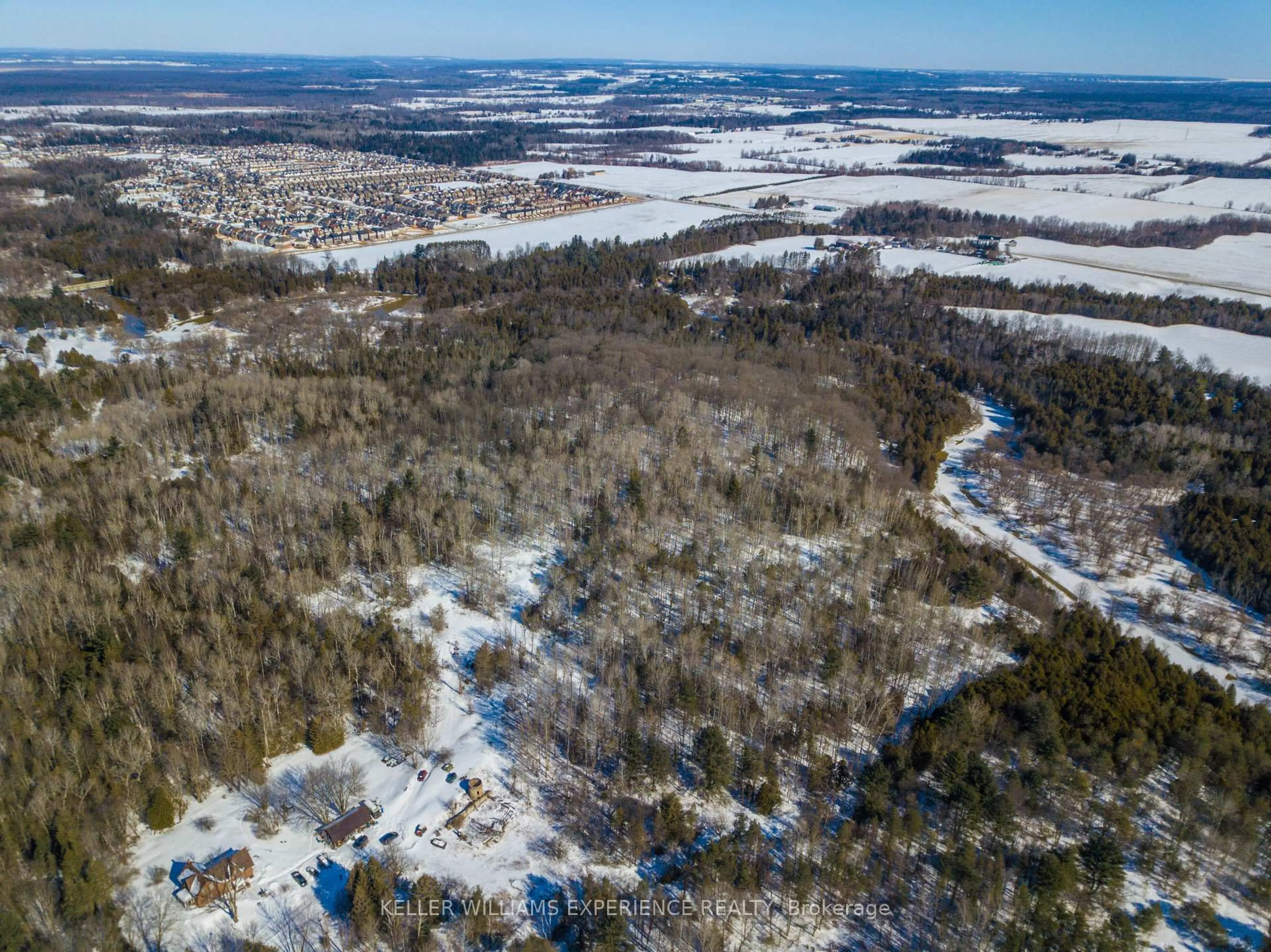 A pic from outside/outdoor area/front of a property/back of a property/a pic from drone, water/lake/river/ocean view for 8137 4th Line, Essa Ontario L3W 0S5