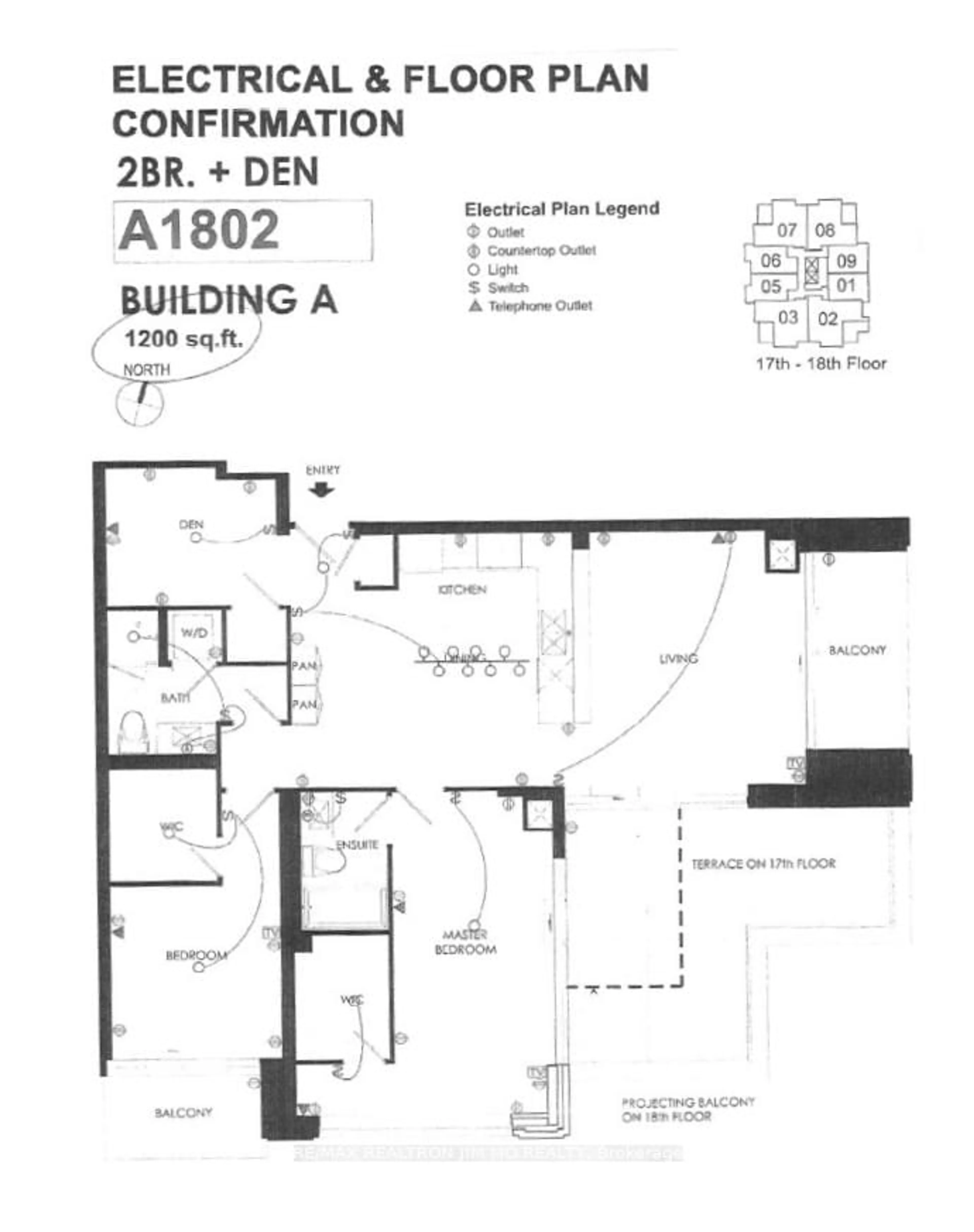 Floor plan for 89 South Town Centre Blvd #Ph 1802, Markham Ontario L6G 0E8