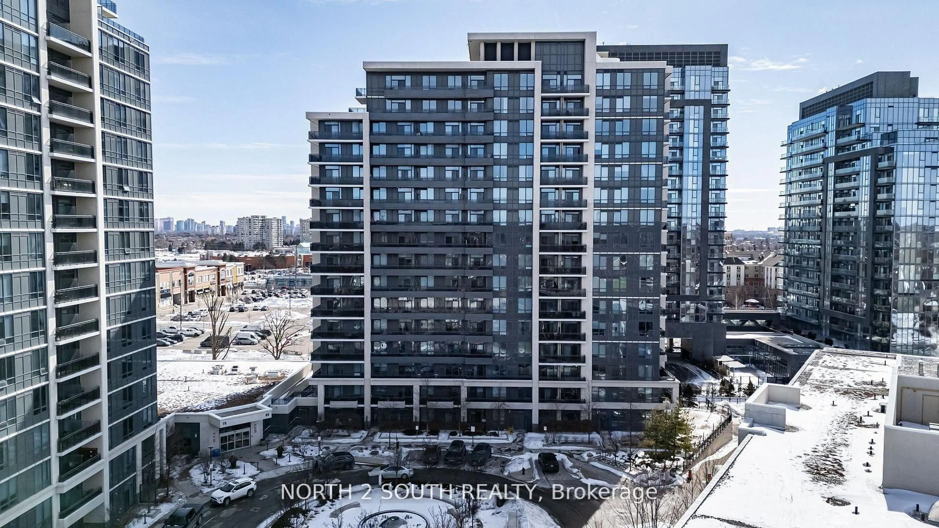 A pic from outside/outdoor area/front of a property/back of a property/a pic from drone, city buildings view from balcony for 85 North Park Rd #1012, Vaughan Ontario L4J 0H9