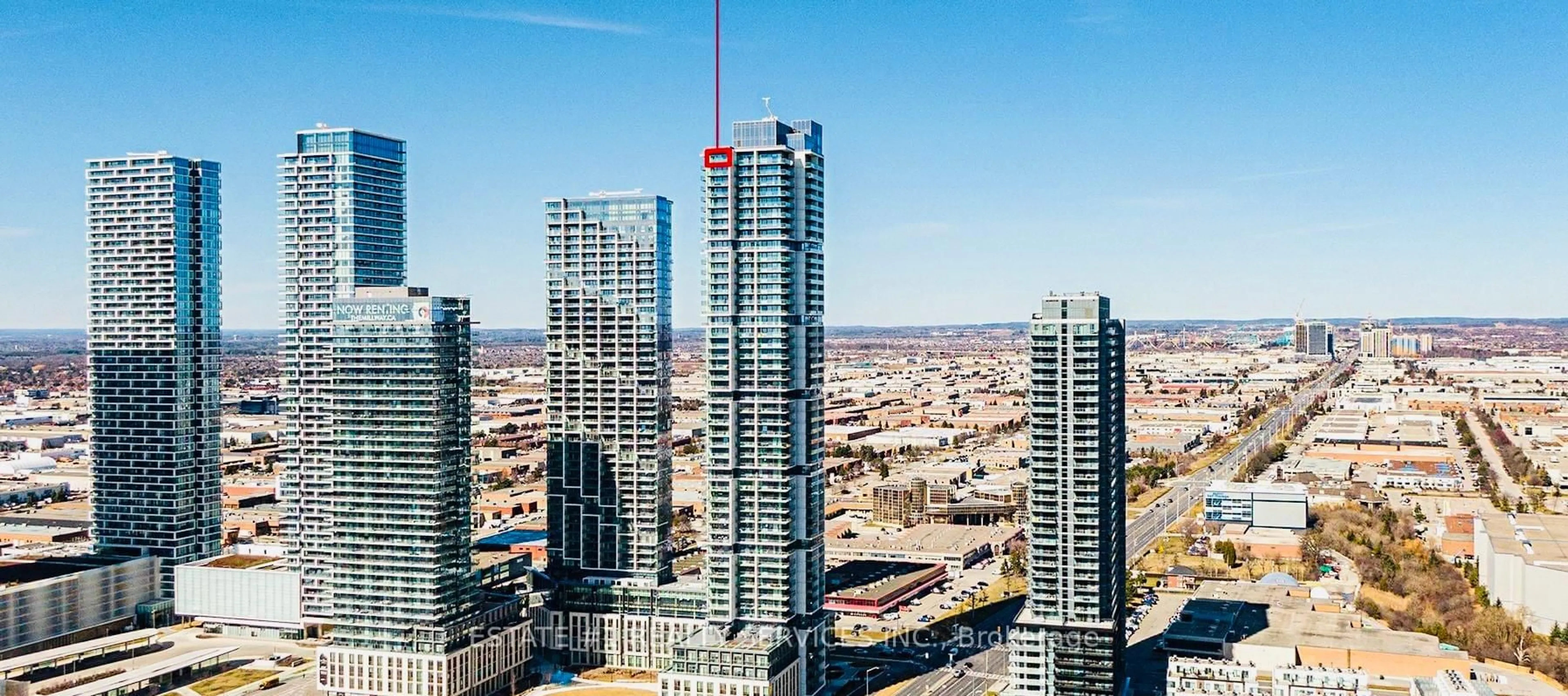 A pic from outside/outdoor area/front of a property/back of a property/a pic from drone, city buildings view from balcony for 7890 Jane St #4306, Vaughan Ontario L4K 0K9