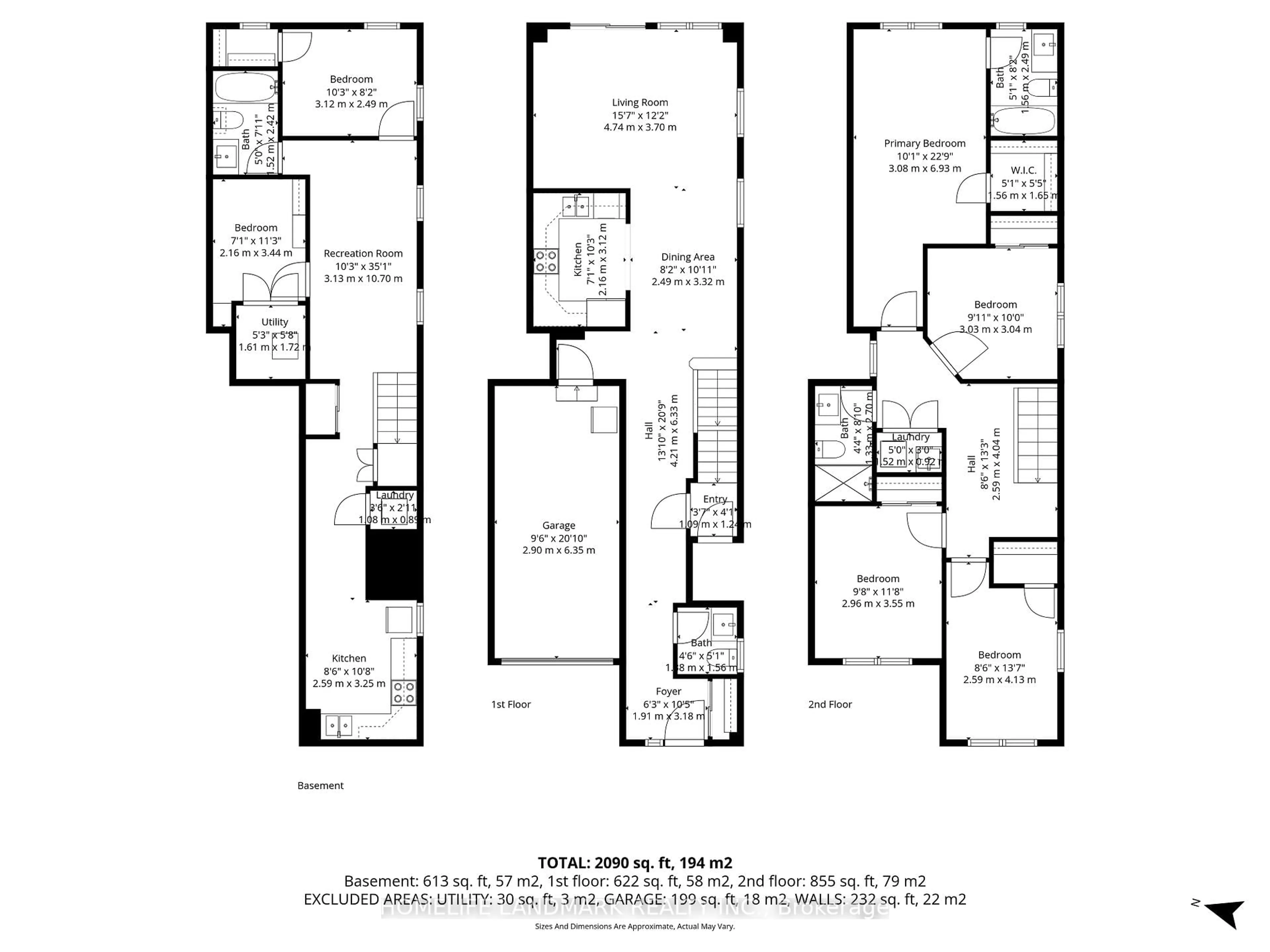 Floor plan for 61 Bashir St, Vaughan Ontario L6A 4B5