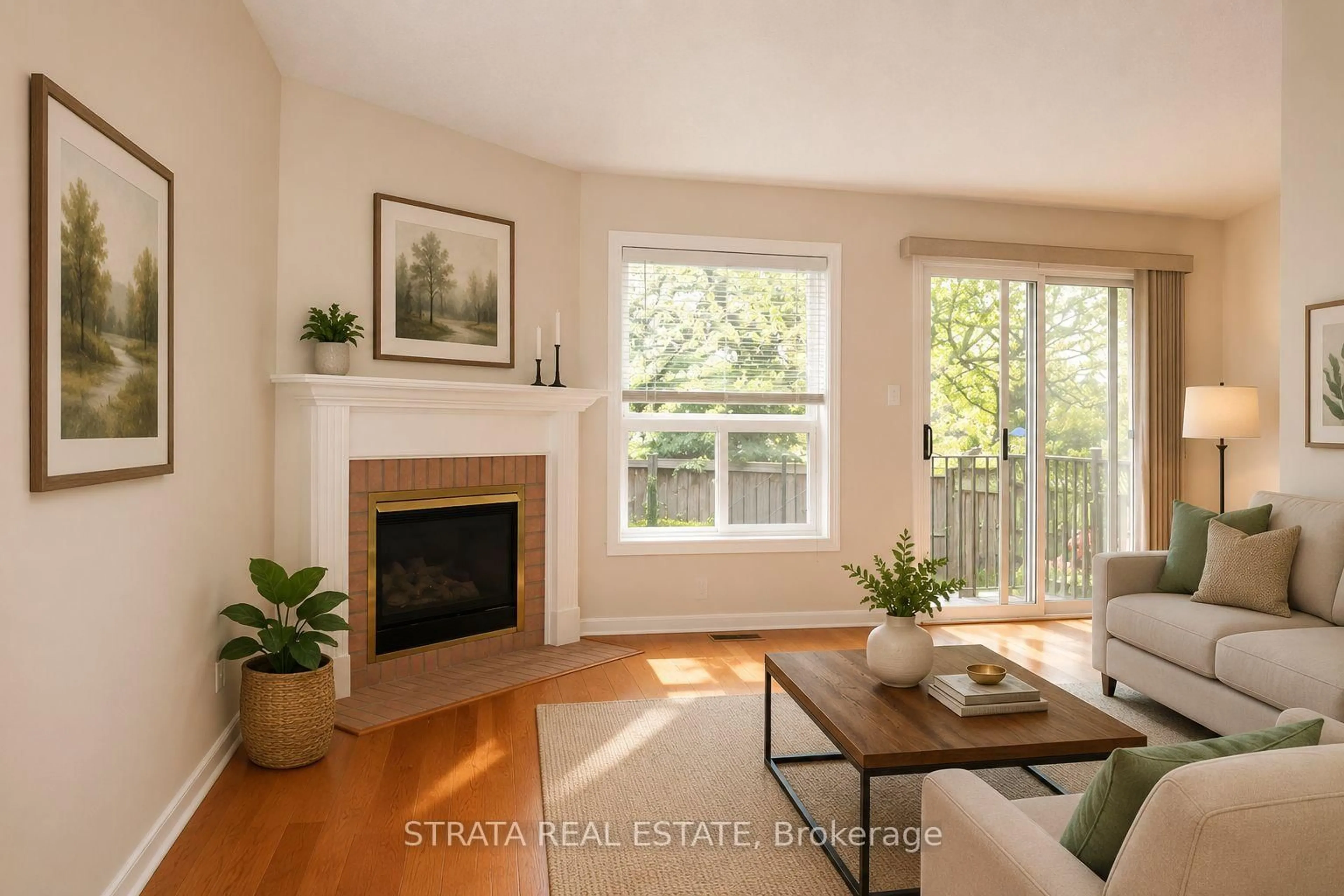 Living room with furniture, wood/laminate floor for 29 Tumbleweed Crt, Vaughan Ontario L4L 8Y5