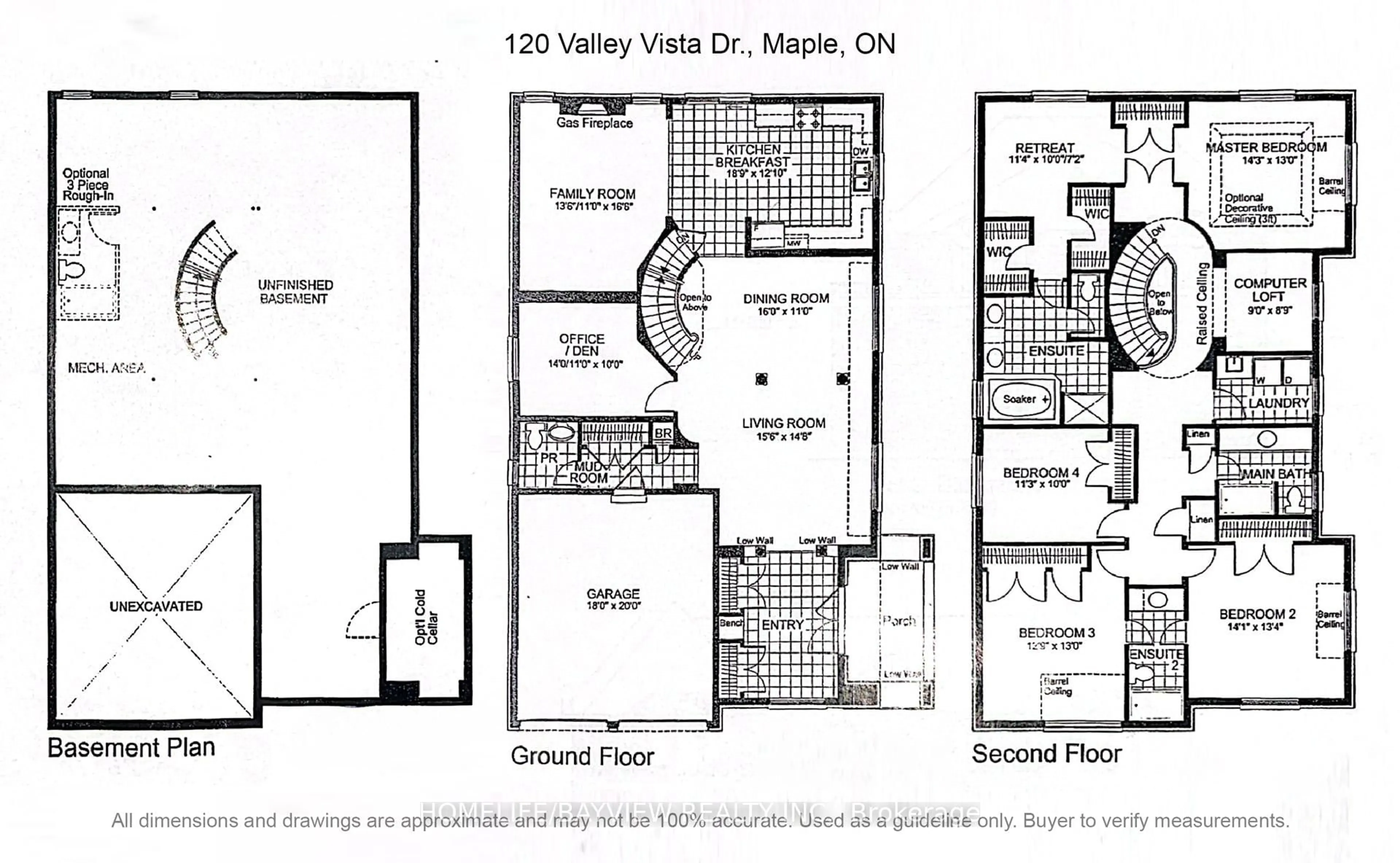 Floor plan for 120 Valley Vista Dr, Vaughan Ontario L6A 0Z3