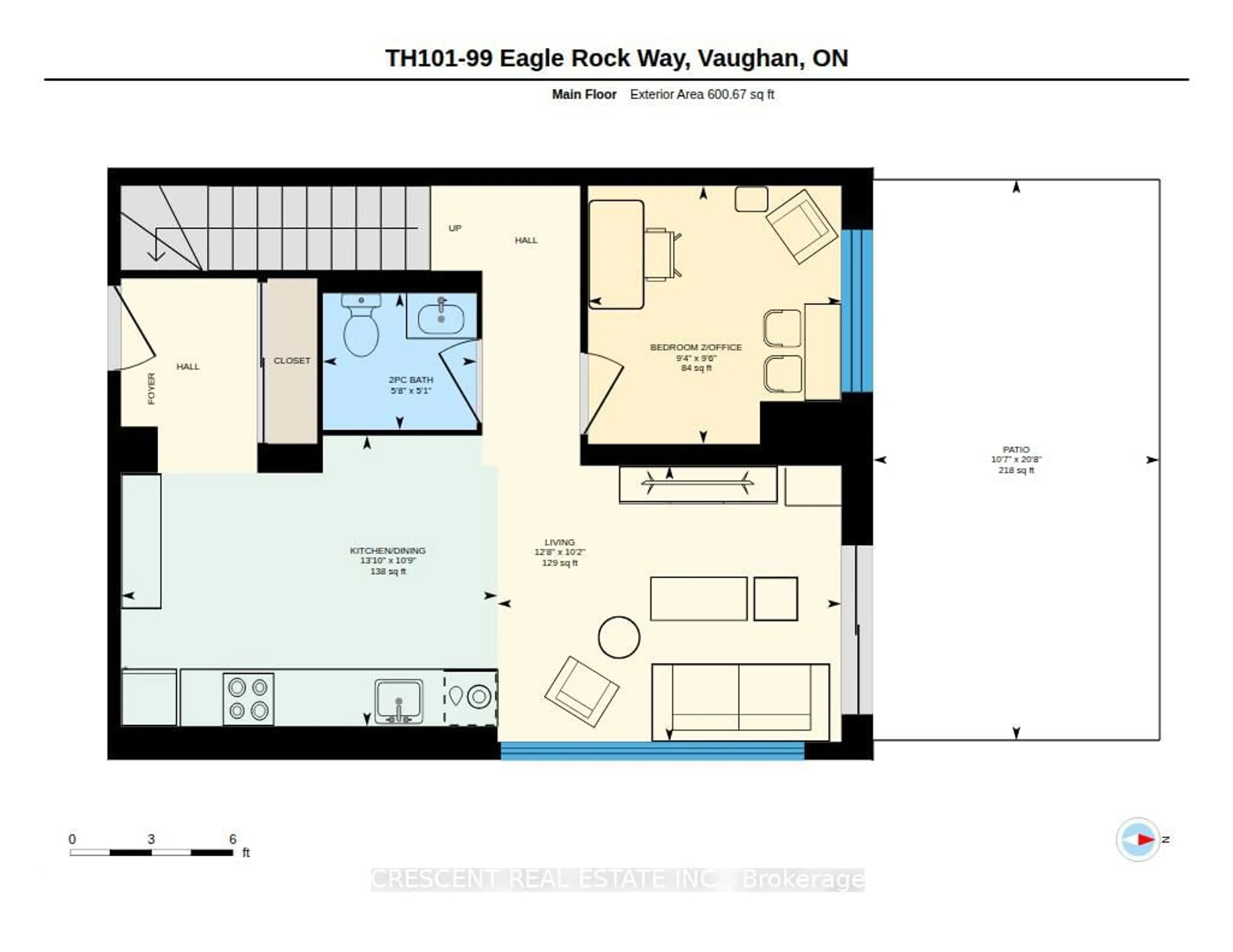 Floor plan for 99 Eagle Rock Way #TH101, Vaughan Ontario L6A 5A7