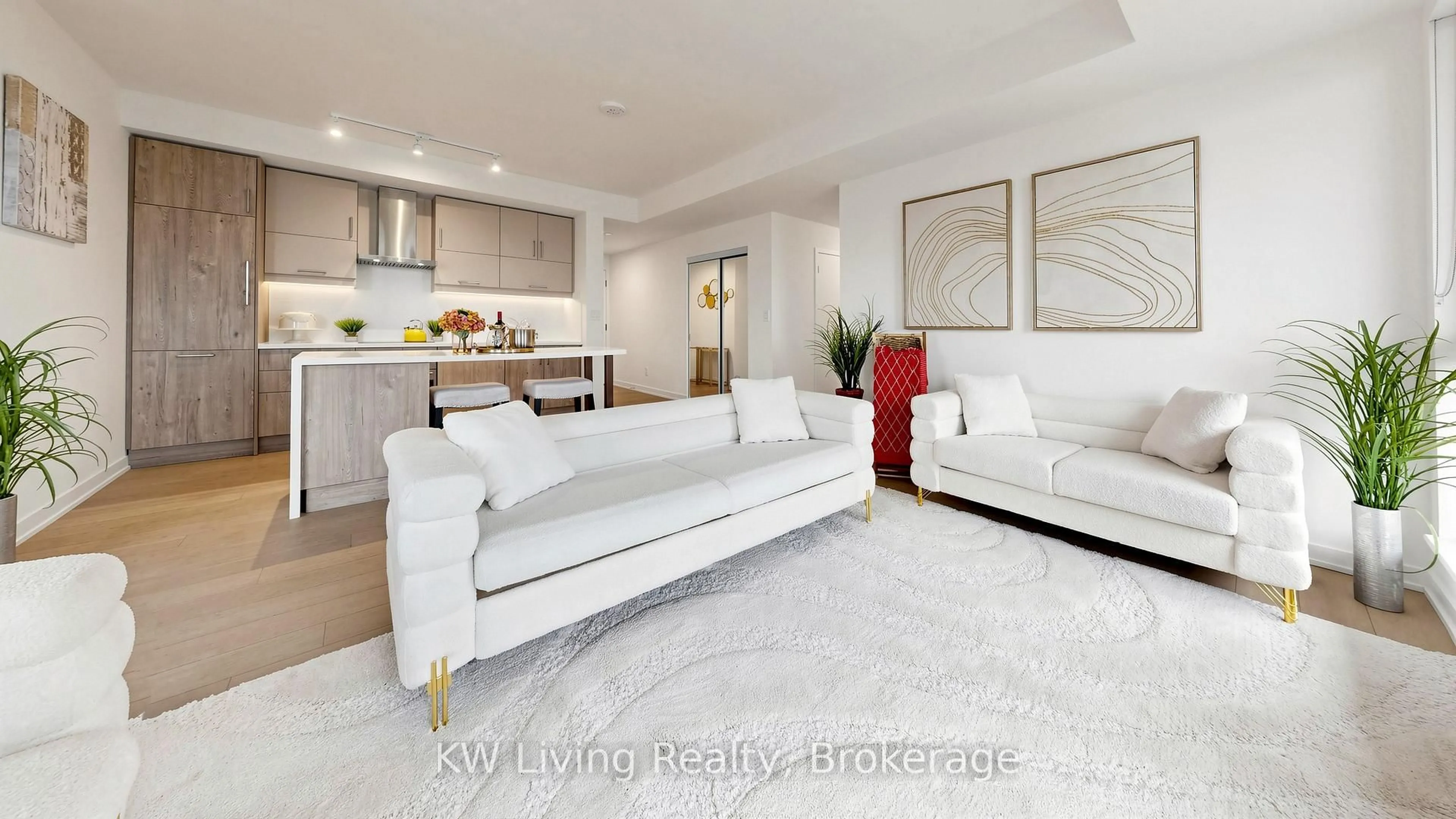 Living room with furniture, ceramic/tile floor for 8119 Birchmount Rd #1505, Markham Ontario L6G 0H6