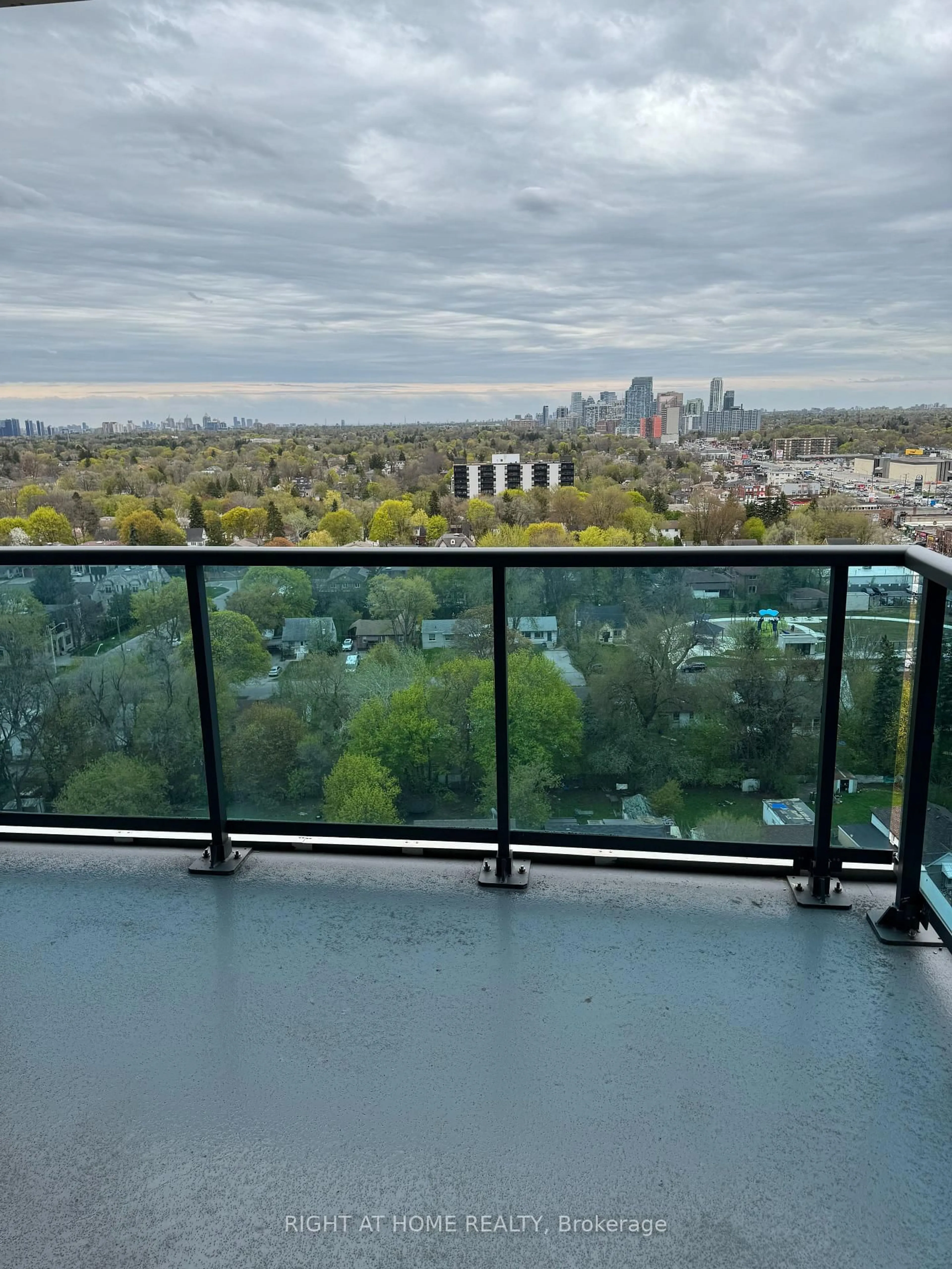 Balcony in the apartment, city buildings view from balcony for 7167 YONGE St #PH1-106, Markham Ontario L3T 0E1