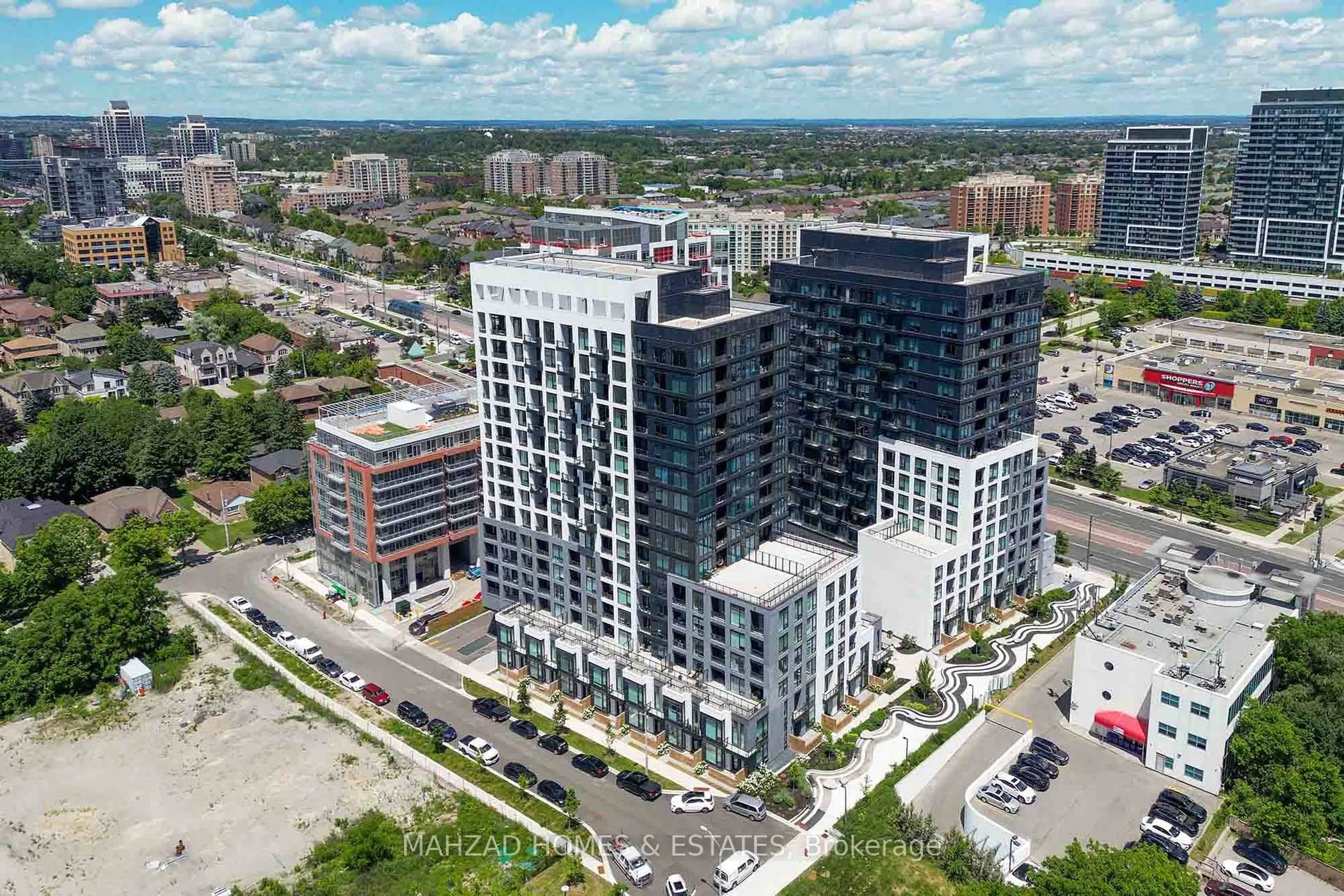 A pic from outside/outdoor area/front of a property/back of a property/a pic from drone, city buildings view from balcony for 8886 yonge St #1806, Richmond Hill Ontario L4C 1Z8
