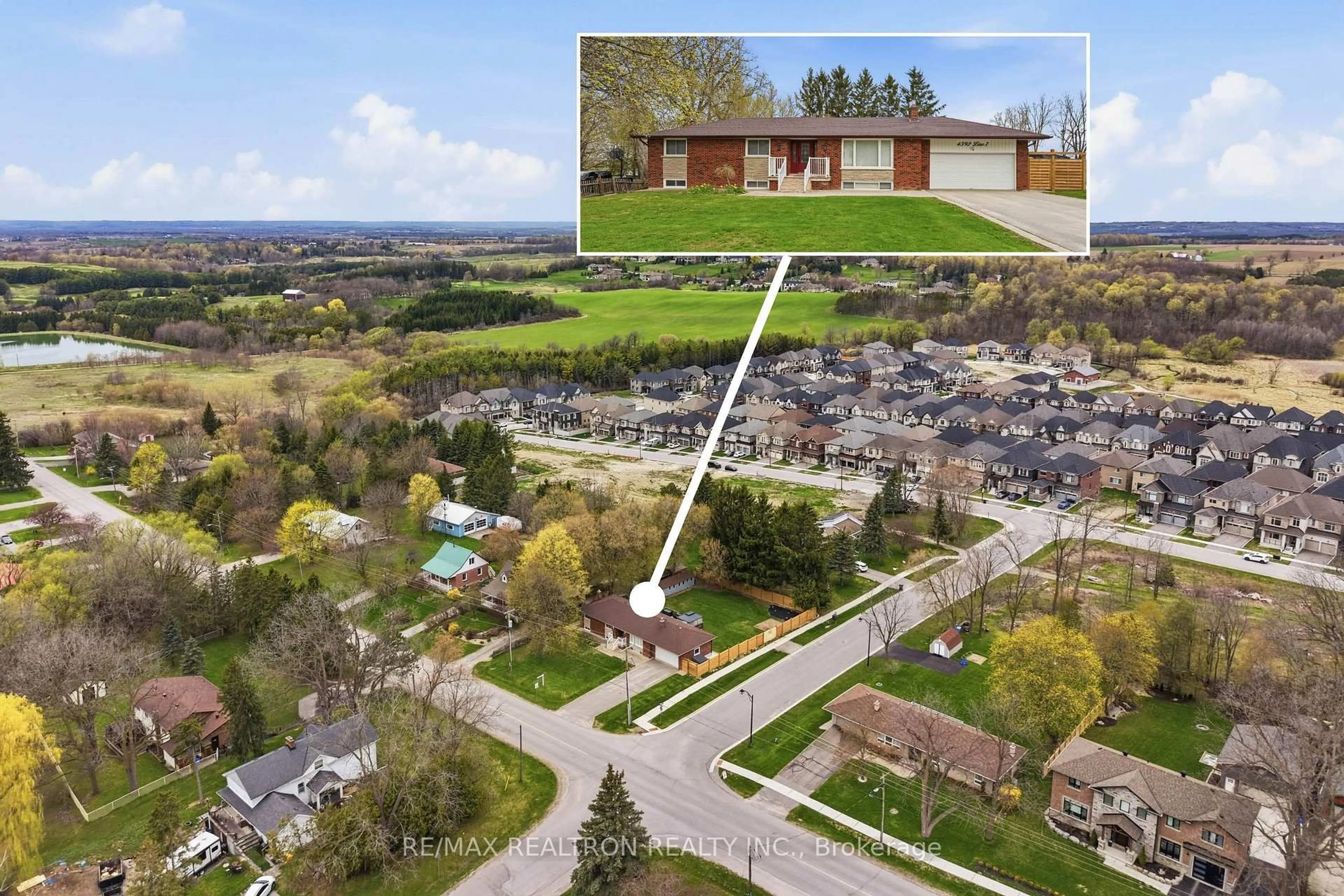 A pic from outside/outdoor area/front of a property/back of a property/a pic from drone, street for 4392 Line 7 Line, Bradford West Gwillimbury Ontario L0G 1B0