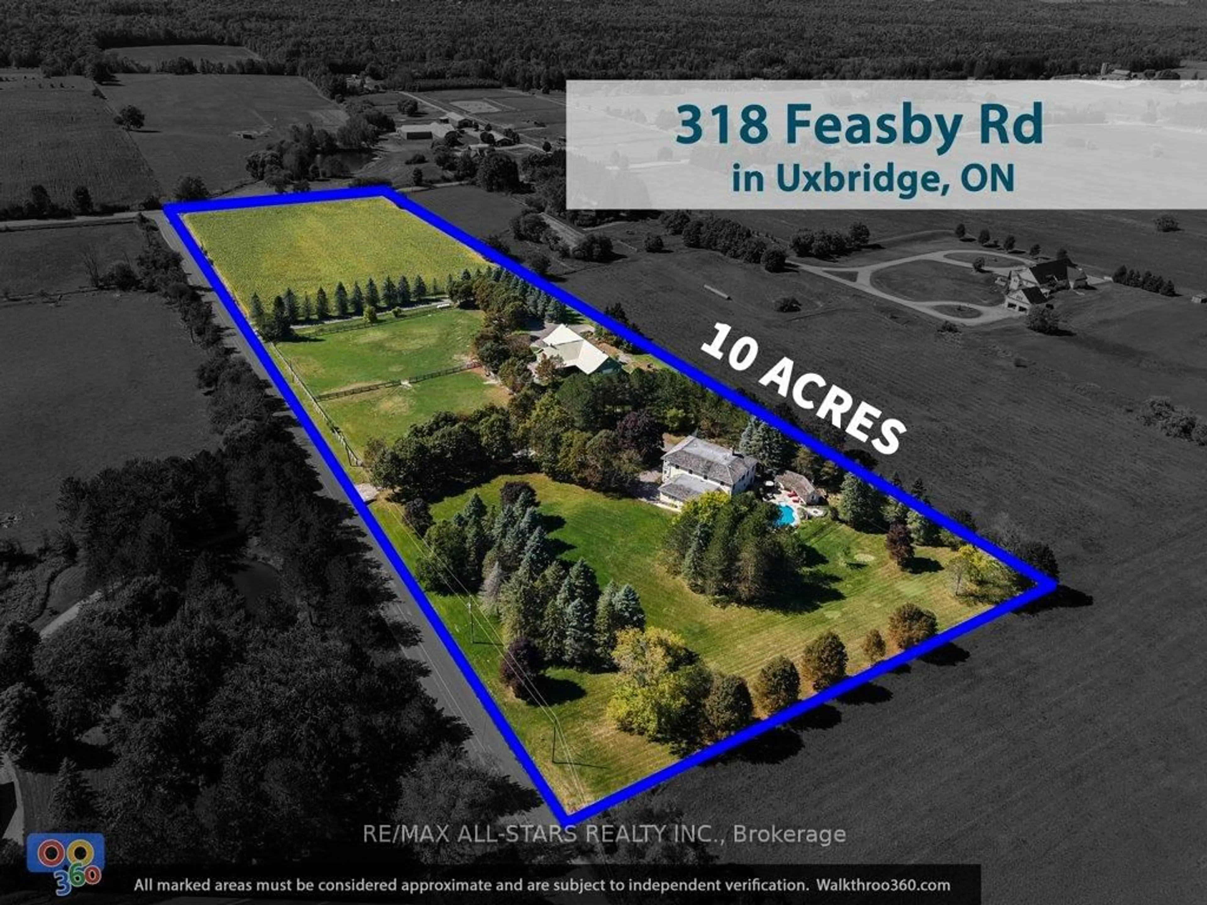 A pic from outside/outdoor area/front of a property/back of a property/a pic from drone, forest/trees view for 318 Feasby Rd, Uxbridge Ontario L0C 1A0
